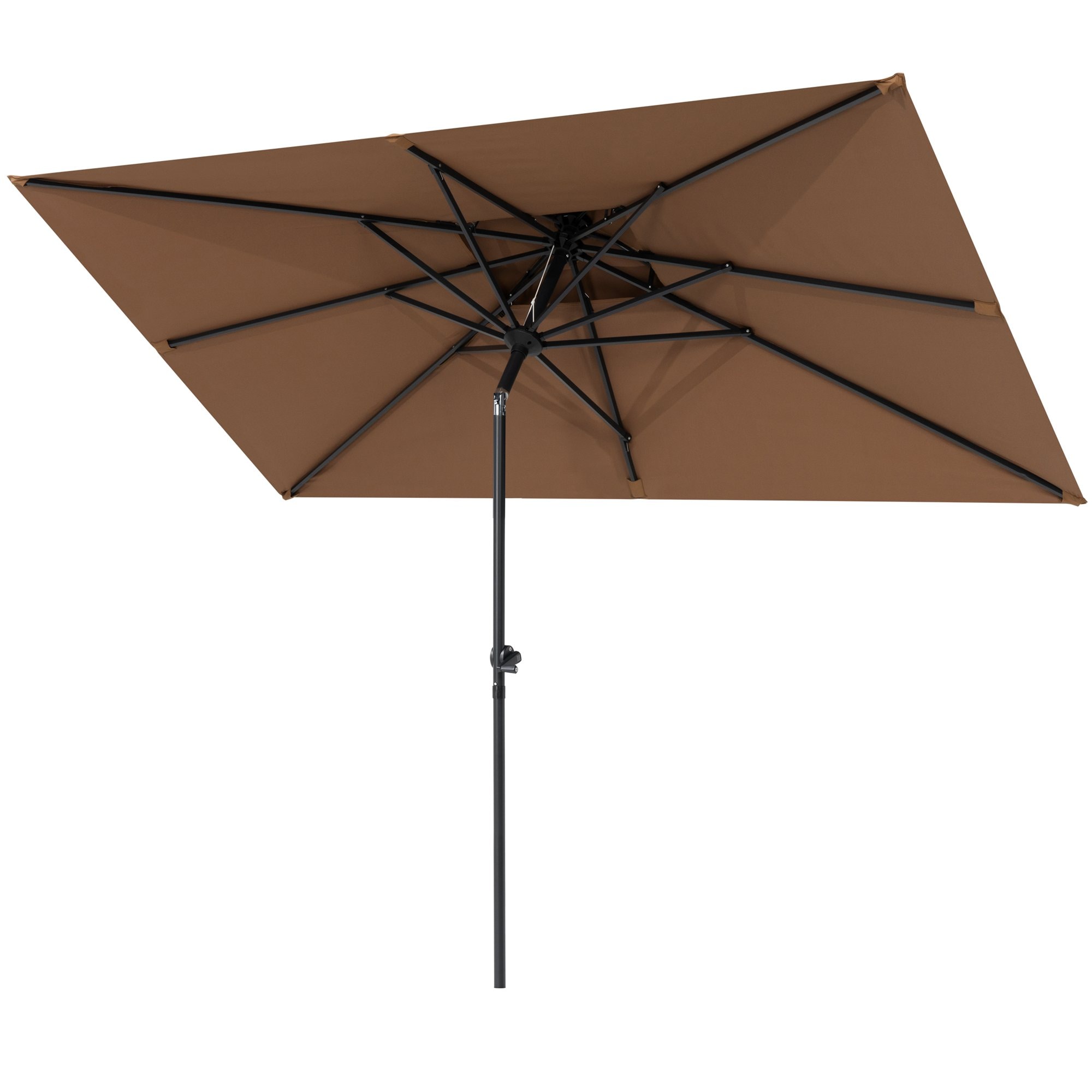 Crestlive Products CL-PU011BRN 10-ft Aluminum Brown Market Patio Umbrella