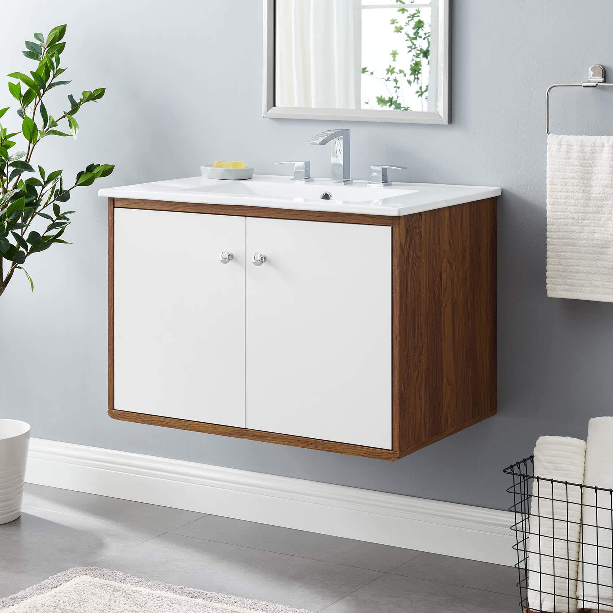 Modway EEI-4898-WAL-WHI Bath-Vanity-Combo - View #2