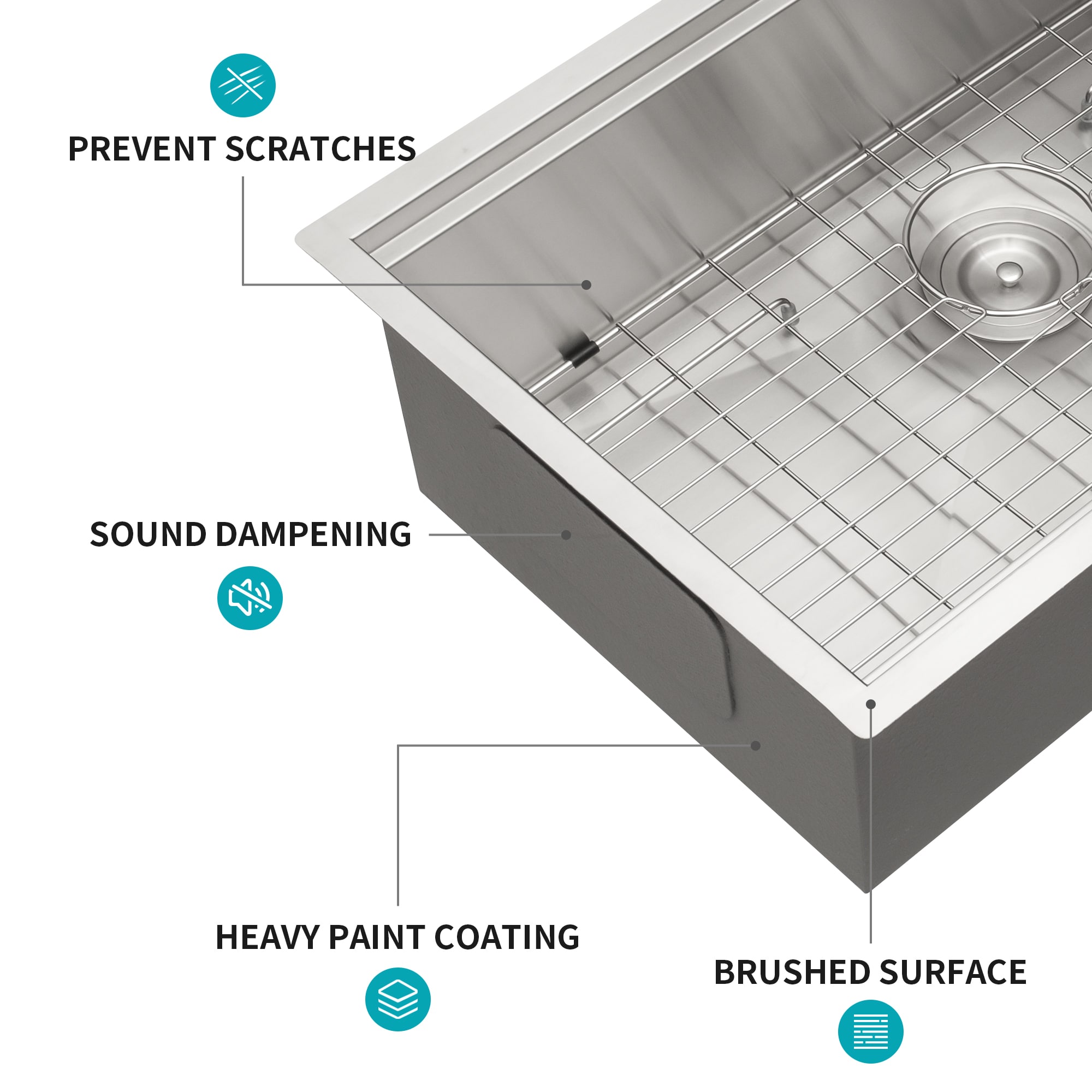 Forclover WHC-SS2718SL Kitchen-Sinks - View #4
