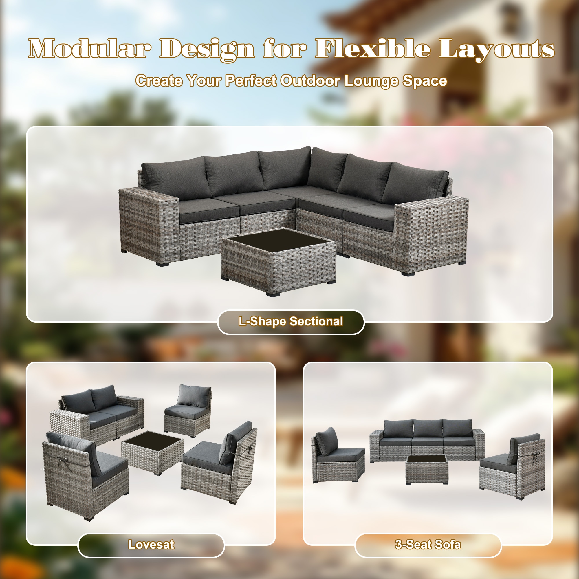 Pouuin SCFPBBR1-9 Patio-Sofas-Daybeds - View #9