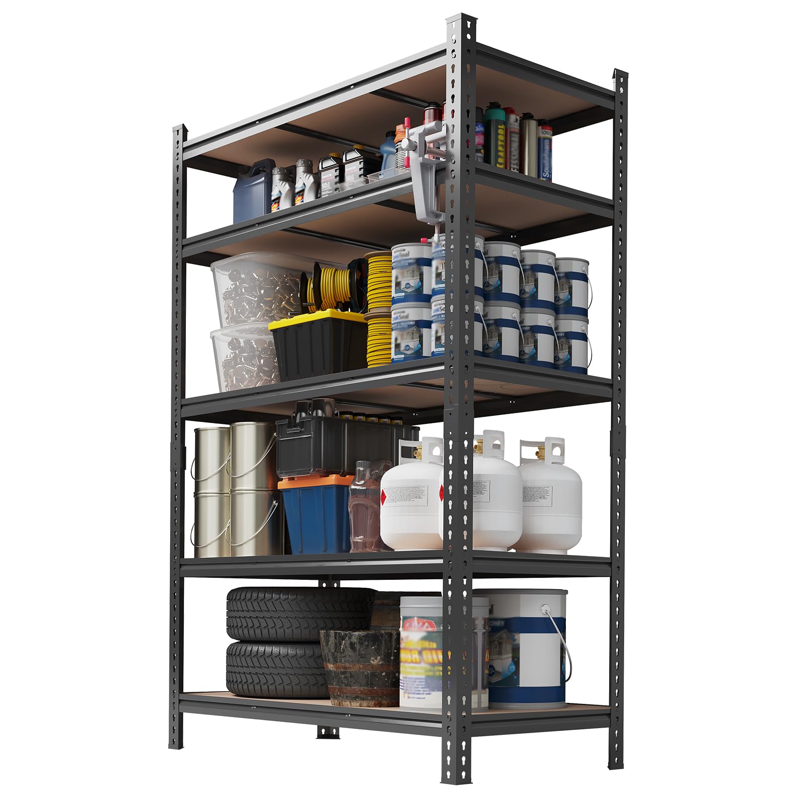Garvee - Garage Storage Shelves 48x24x72 Garage Shelving Heavy Duty Metal Adjustable Garage Shelv...