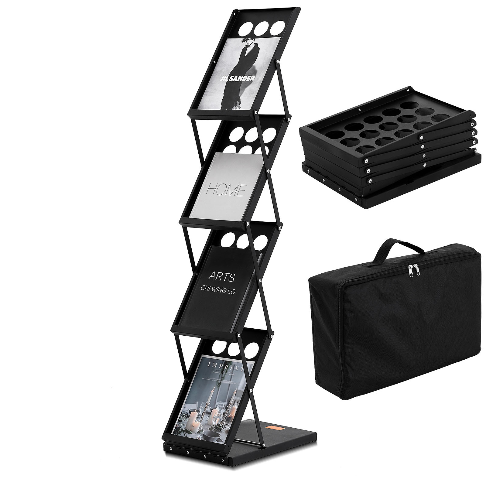 SVOPES SVOPESWJZS20L08954V0 4 -Shelf Black Office Cabinet