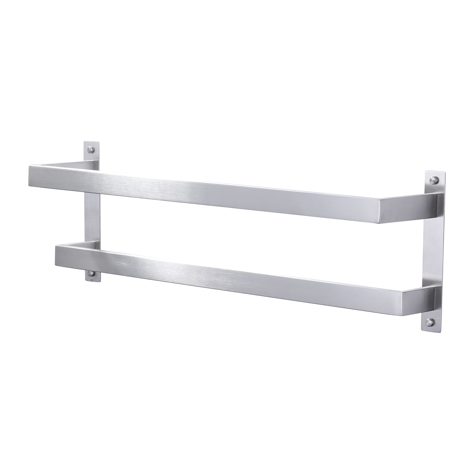 ARCORA Square 24 in Wall Mounted Towel Rack Single Towel Holder in Brushed Nickel