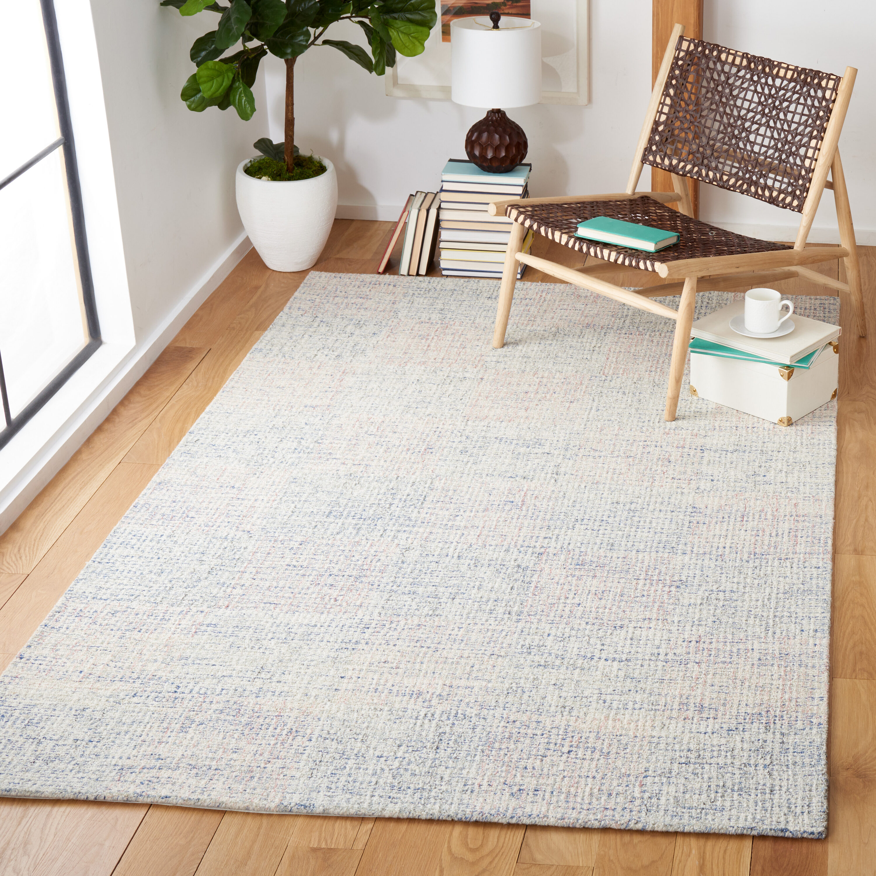  Metro 909 Blue/Ivory Contemporary 5ft x 8ft Medium Rectangle Rug