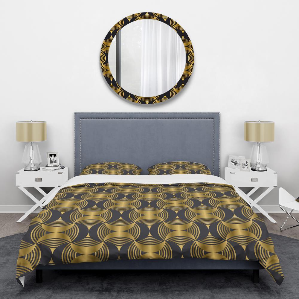 Designart BED24445-K 3 -Piece Gold King Duvet cover Set