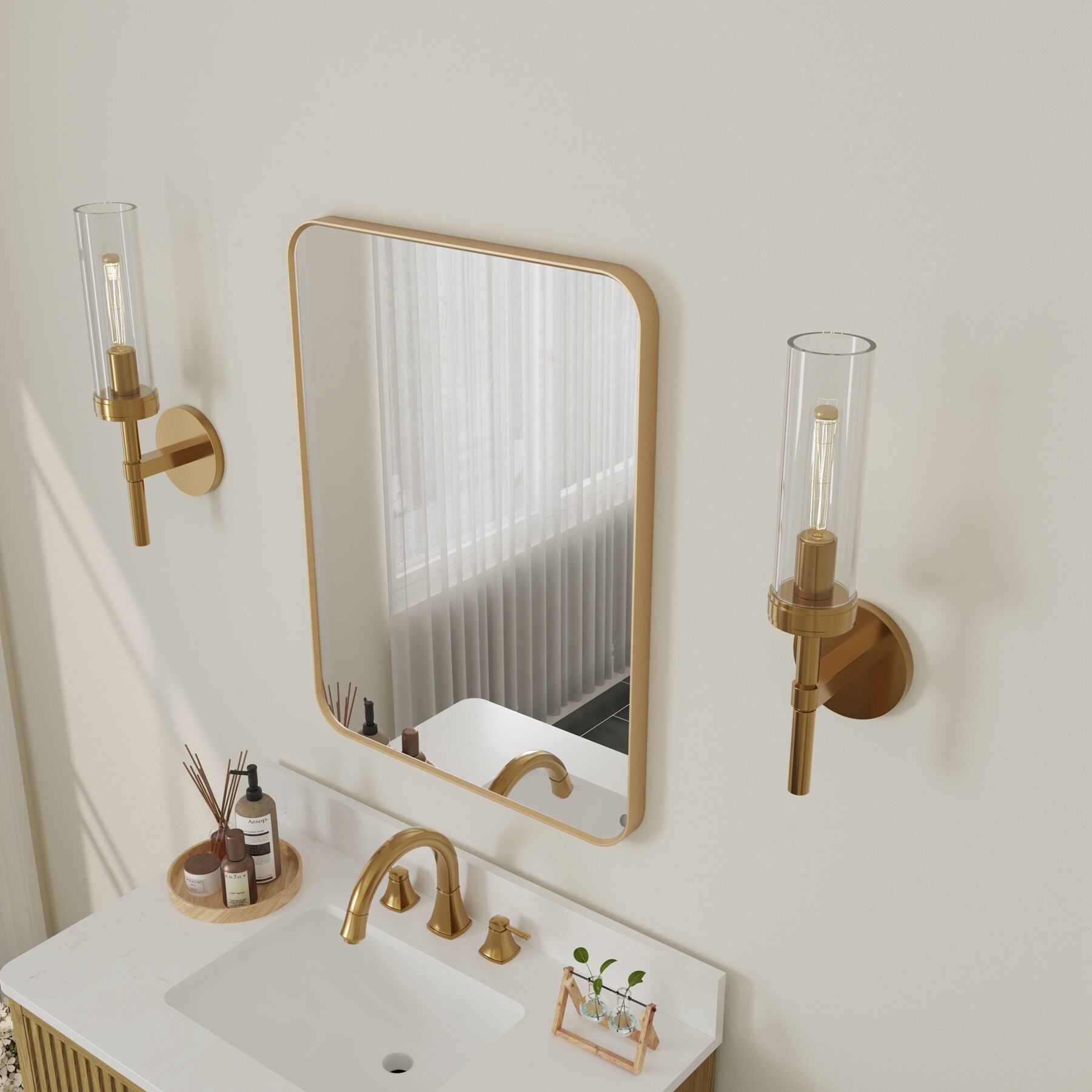 WELLFOR GIJ-MR01-2028GD Framed-Bath-Mirrors - View #3