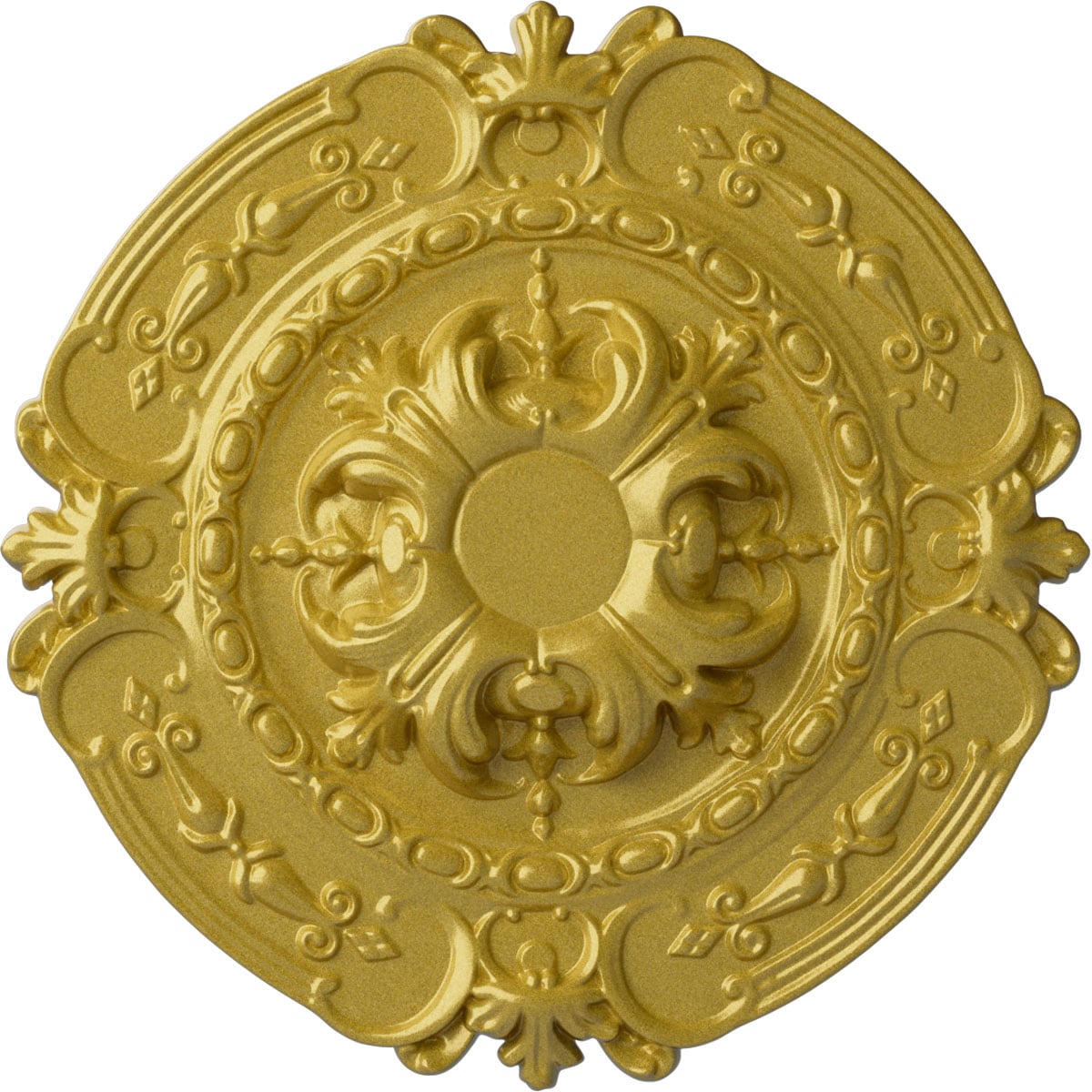 Ekena Millwork CM17SORGS Southampton 16.375-in W x 16.375-in L Painted Rich Gold Polyurethane Whole Ceiling Medallion