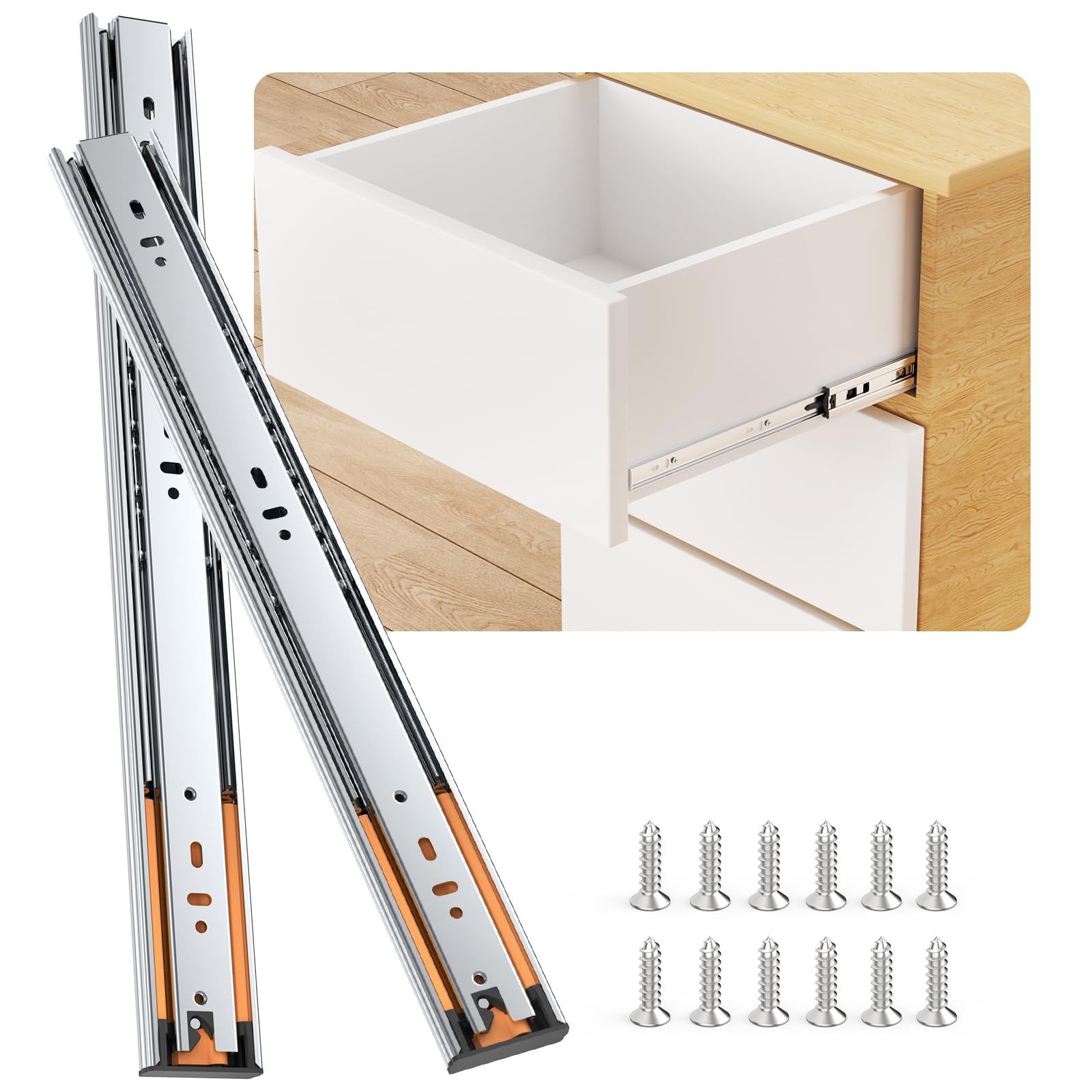 SenQWFa 24 Inch 5 Pair Soft Close Drawer Slides 3 Full Extension Kitchen Cabinet Drawer Runners 100LB Load Capacity durable home and garden #LDC0821C311