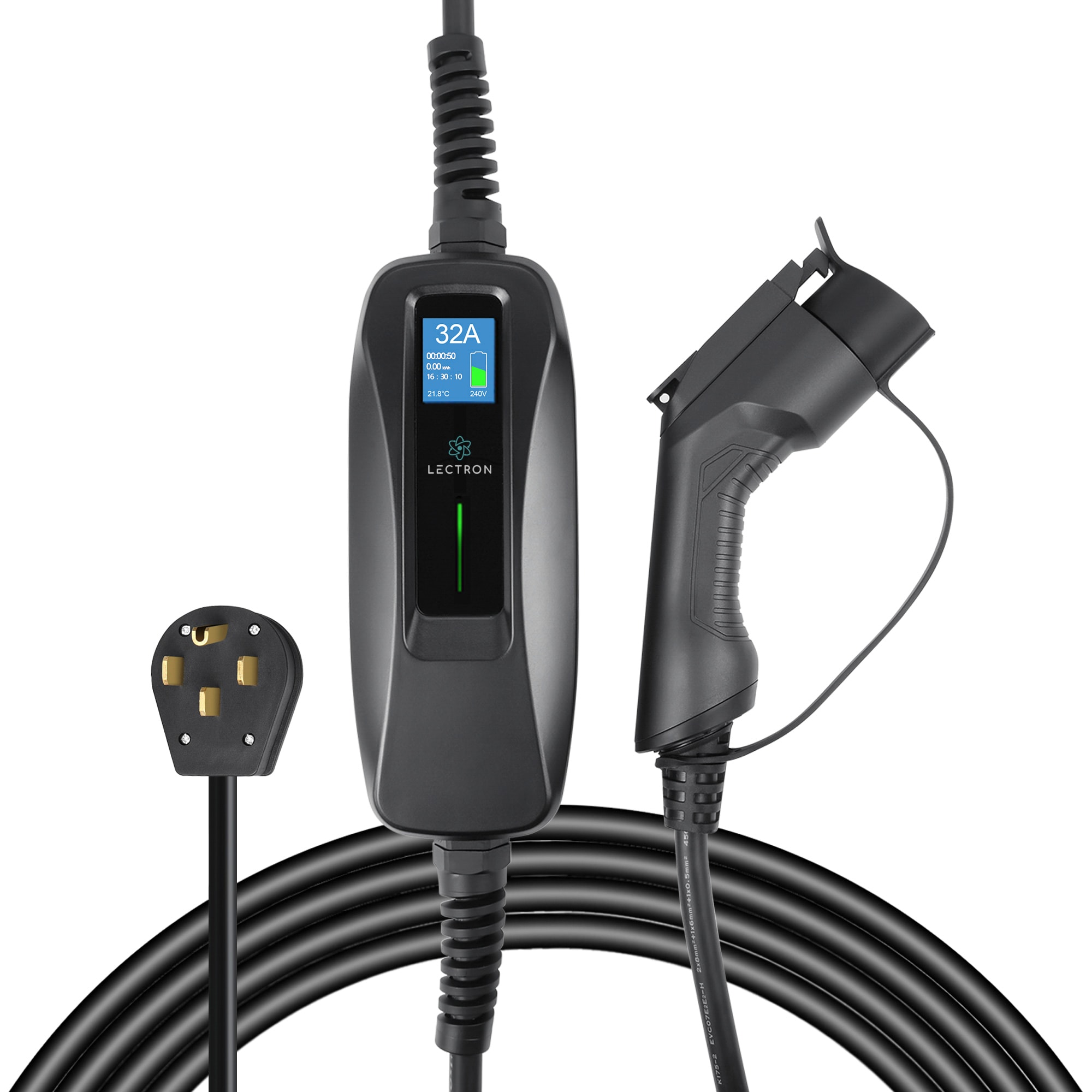 ELECTRO-VOLT Level 2 EV Charger w/Wi-Fi - UL Certified - 40A 240V - NEMA 14-50 Plug J1772 - 18 ft. Cable - Electric Vehicle Charger