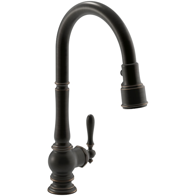 Artifacts Single-Handle Pull-Down Sprayer Kitchen Faucet in Oil-Rubbed Bronze Artifacts Single-Handle Pull-Down Sprayer Kitchen Faucet in Oil-Rubbed Bronze
