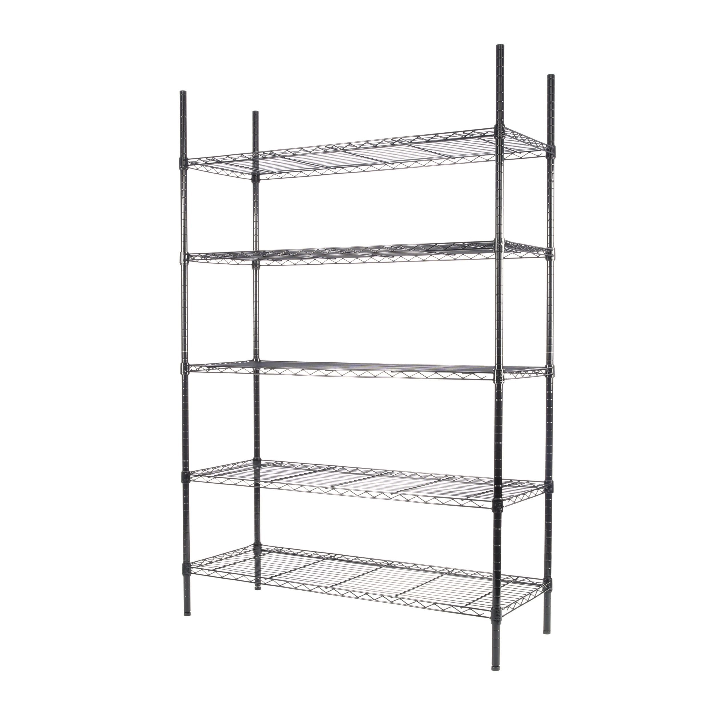 5 Tier Wire Metal Shelving Storage Rack Kitchen Shelf Unit Home Garage Organizer 