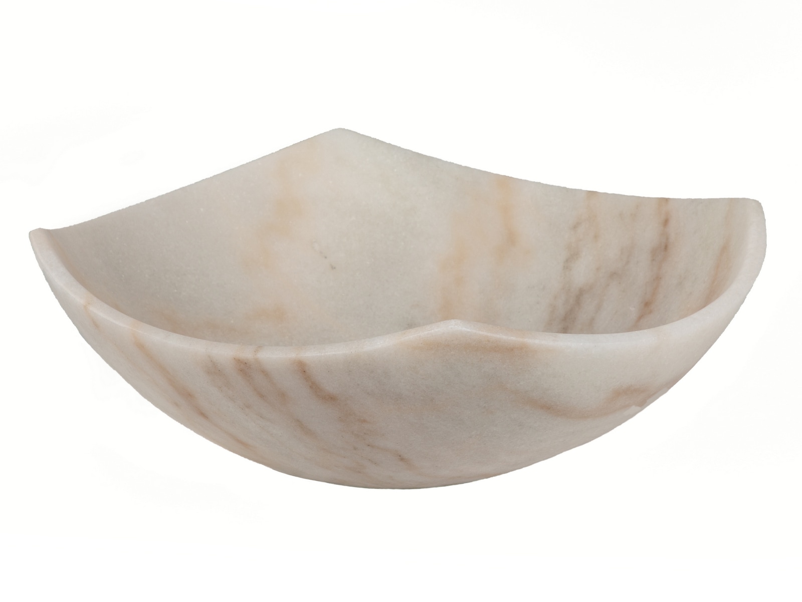 Eden Bath EBS027GW-H Marble Vessel Round Modern Guanxi White Marble Bathroom Sink ( 16.5-in x 16.5-in )