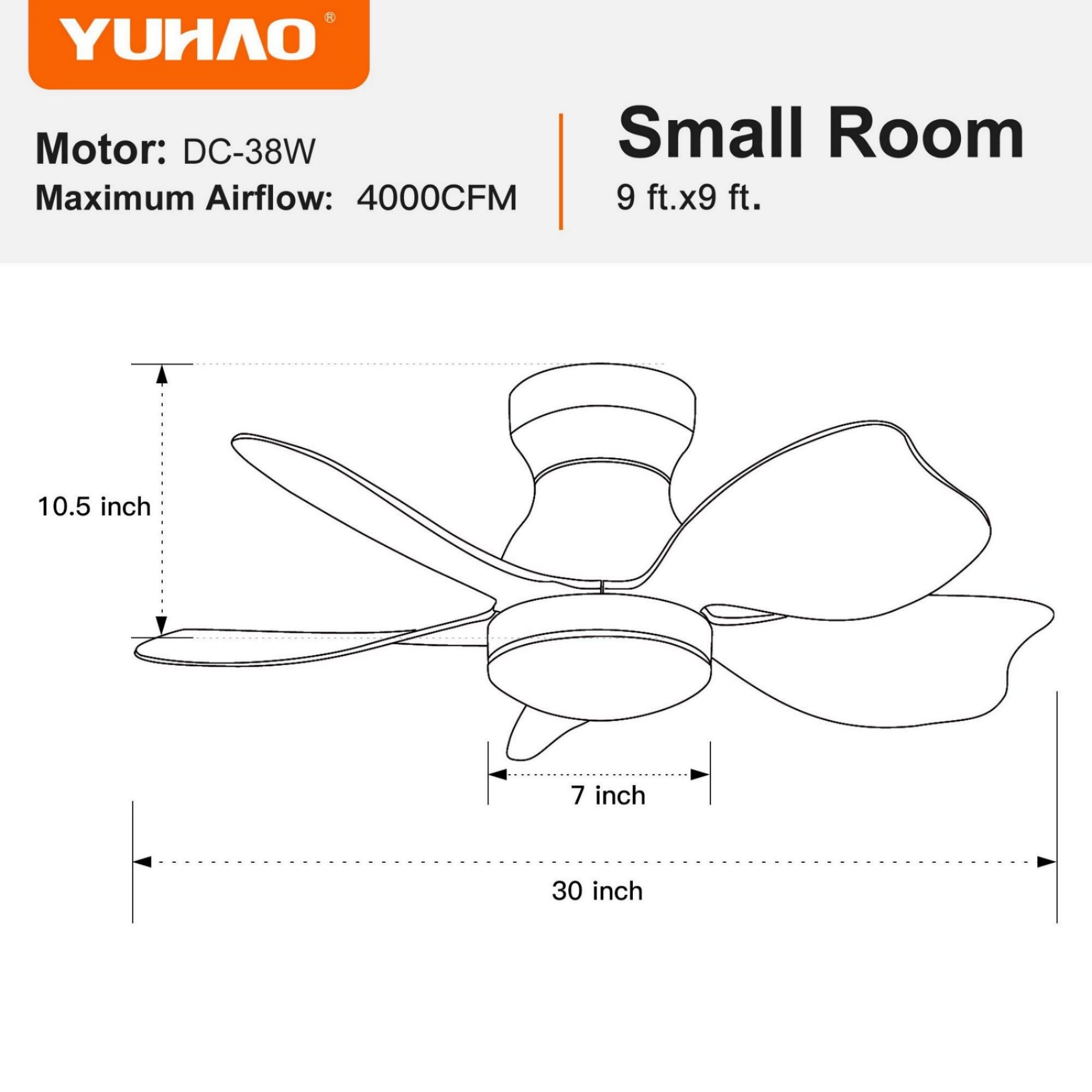 WELLFOR AMYUA-04 Ceiling-Fans - View #2