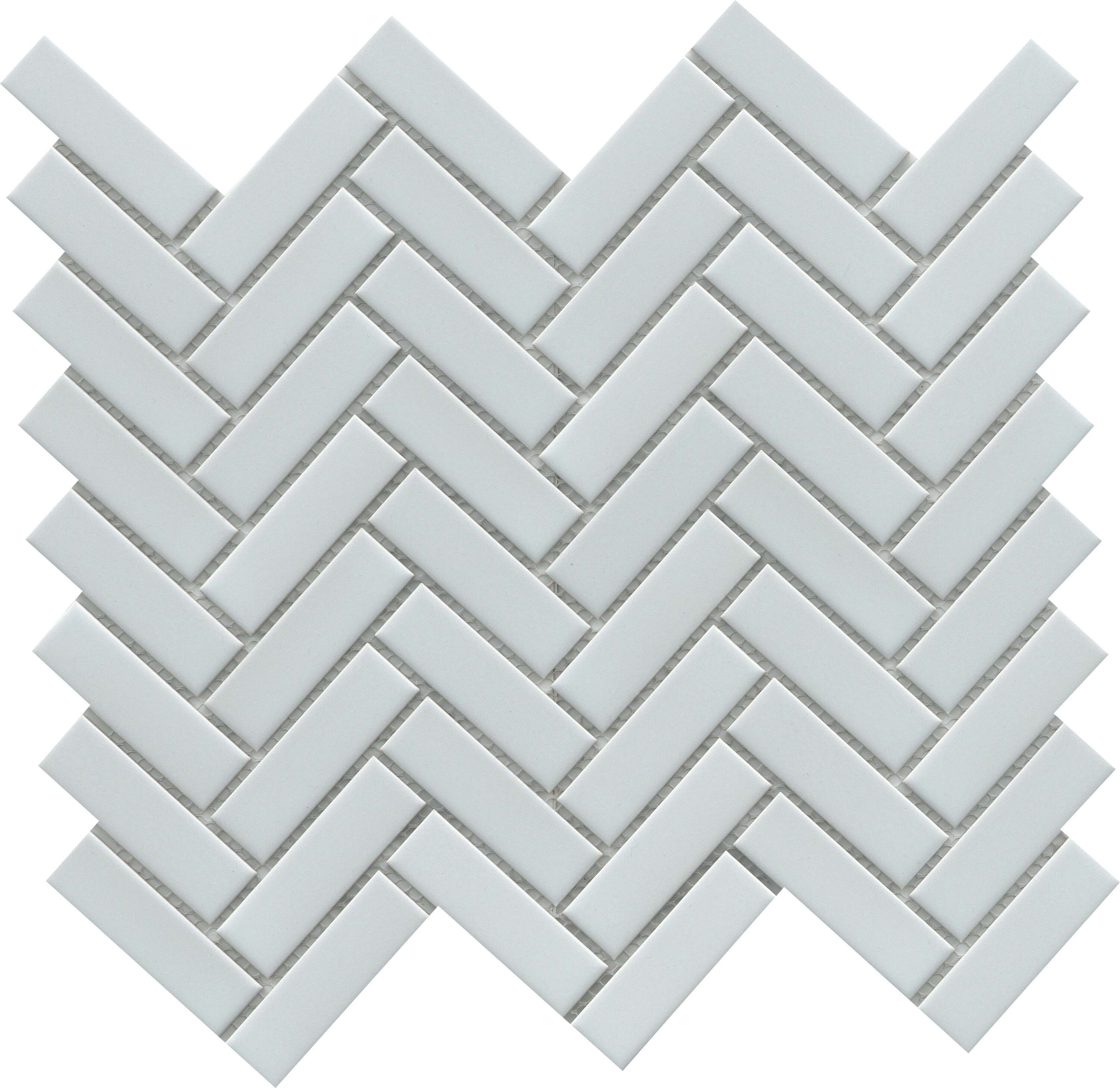 Emser F11IMPAGR1112MHBM Impact Gray 11-in x 12-in Matte Porcelain Herringbone Patterned Wall Tile (3.68-sq. ft/ Carton)