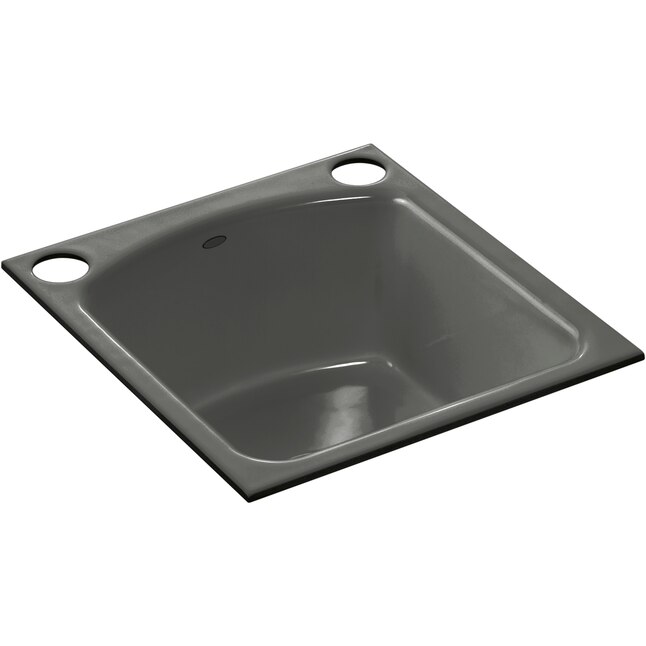 Napa 18.75 in. x 18.6875 in. Cast Iron Undermount Bar Sink in Black Napa 18.75 in. x 18.6875 in. Cast Iron Undermount Bar Sink in Black