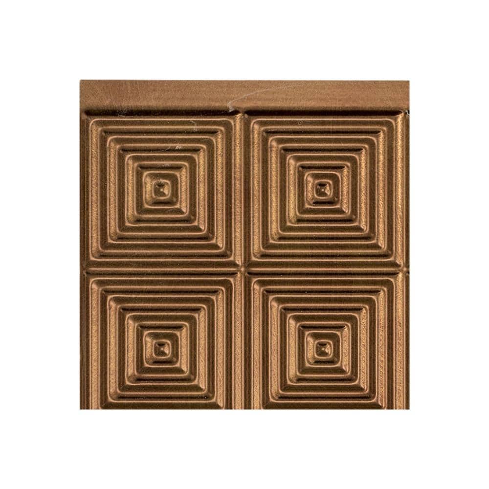 Fasade X5331 Sample 6-in x 6-in Plastic Antique Bronze Backsplash Panels