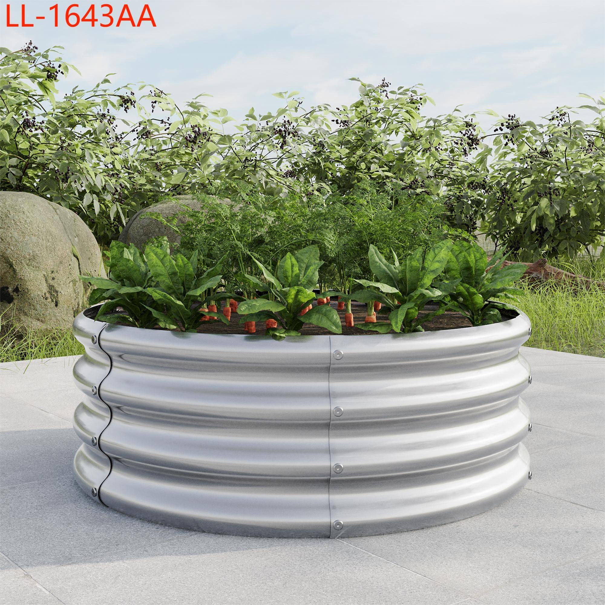 Yiekholo LL-1643AA 32-in W x 32-in L x 11.42-in H Silver Metal Raised Garden Bed