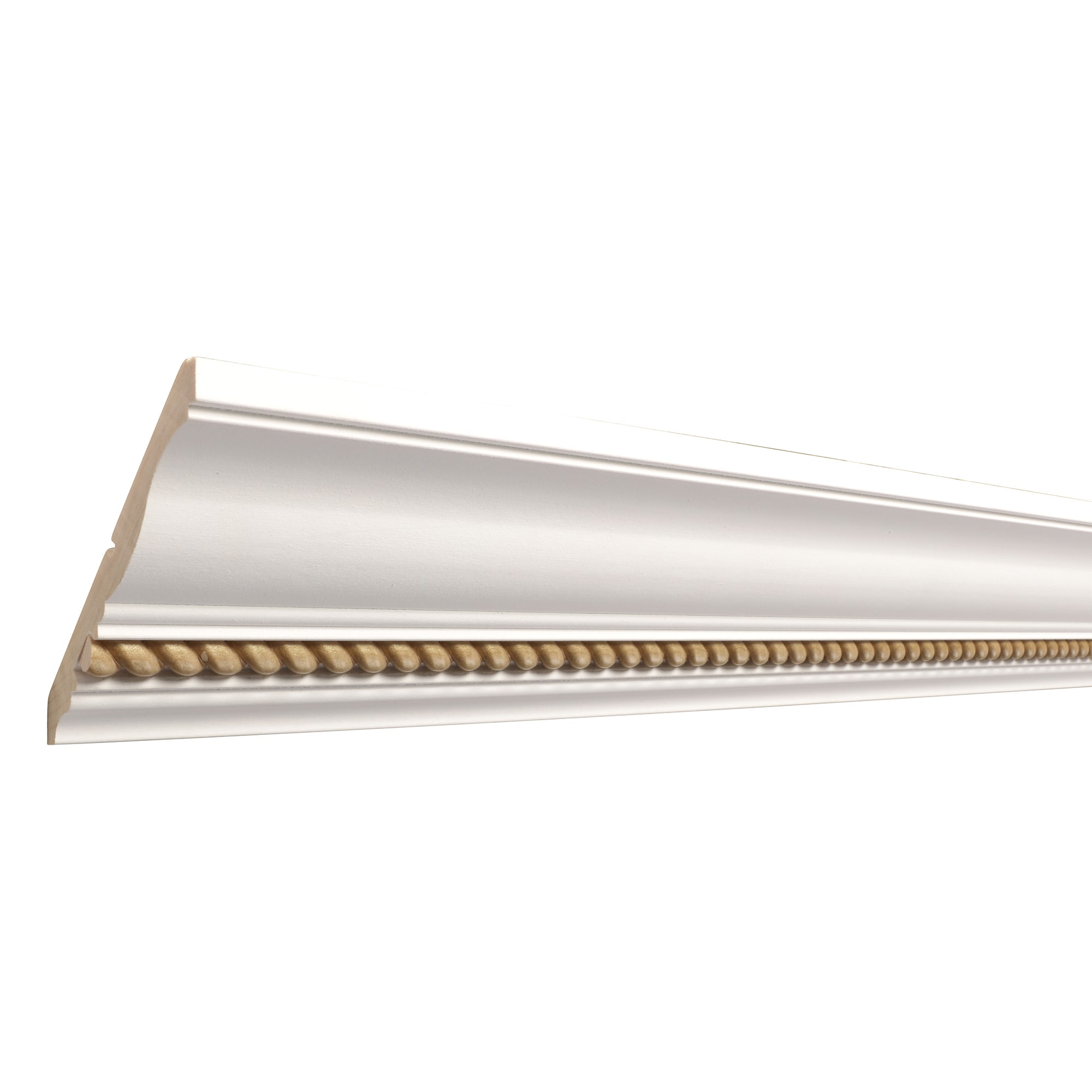 Ornamental Mouldings Haute Gold Rope 1/2 in. x 4-1/2 in. x 8 ft. Primed Wood Crown Moulding