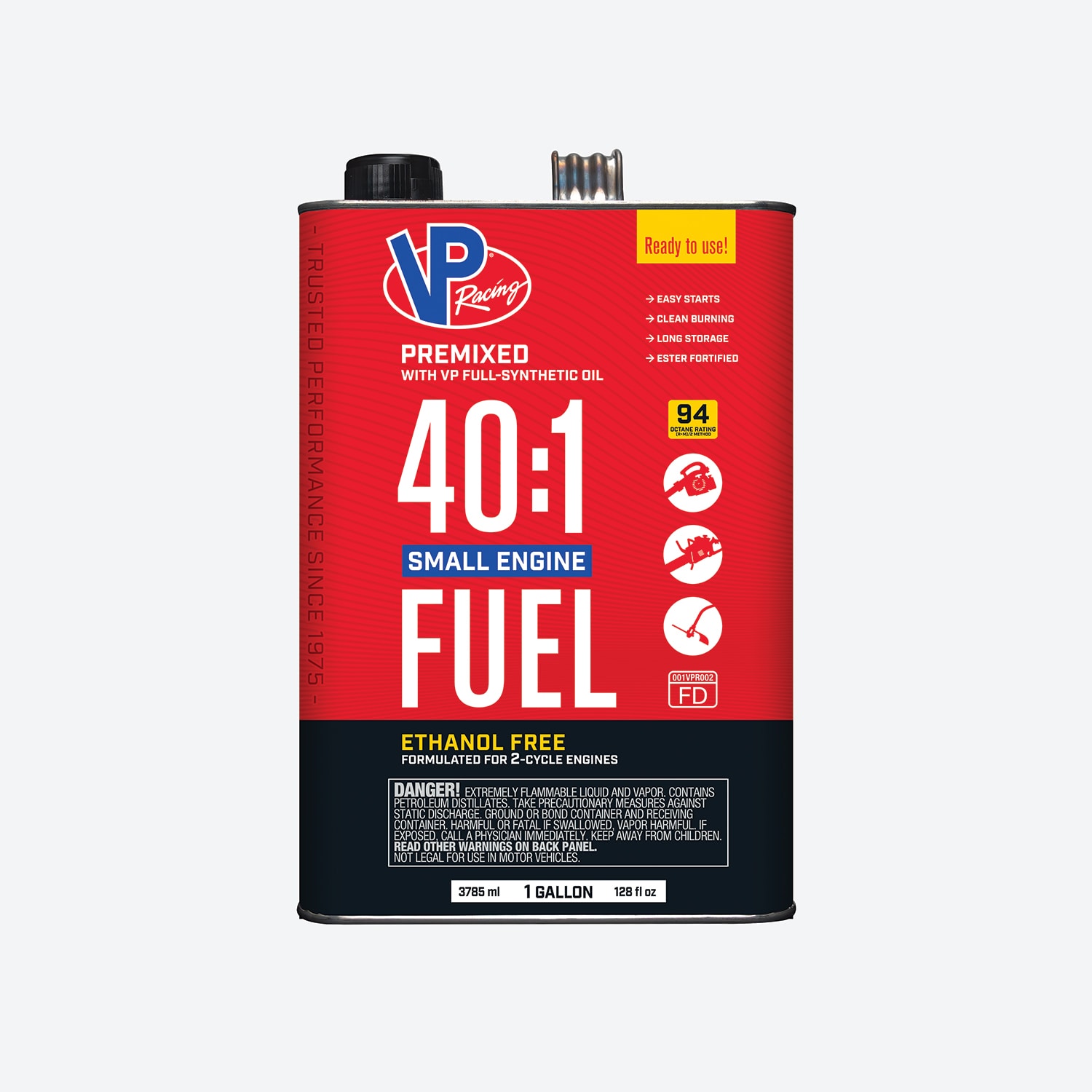 VP Racing Fuels Small Engine Fuel 128 -fl oz 40:1 Ethanol Free Pre-blended 2-cycle fuel #6291