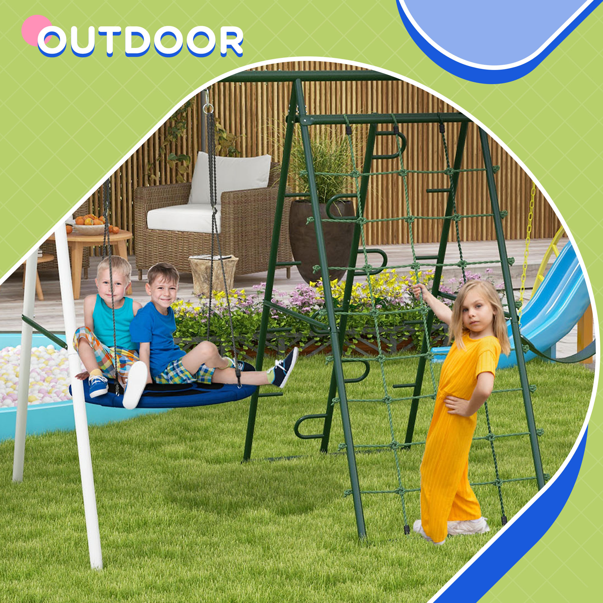 Outsunny 344-081V00GN Metal-Playset-Kits - View #5