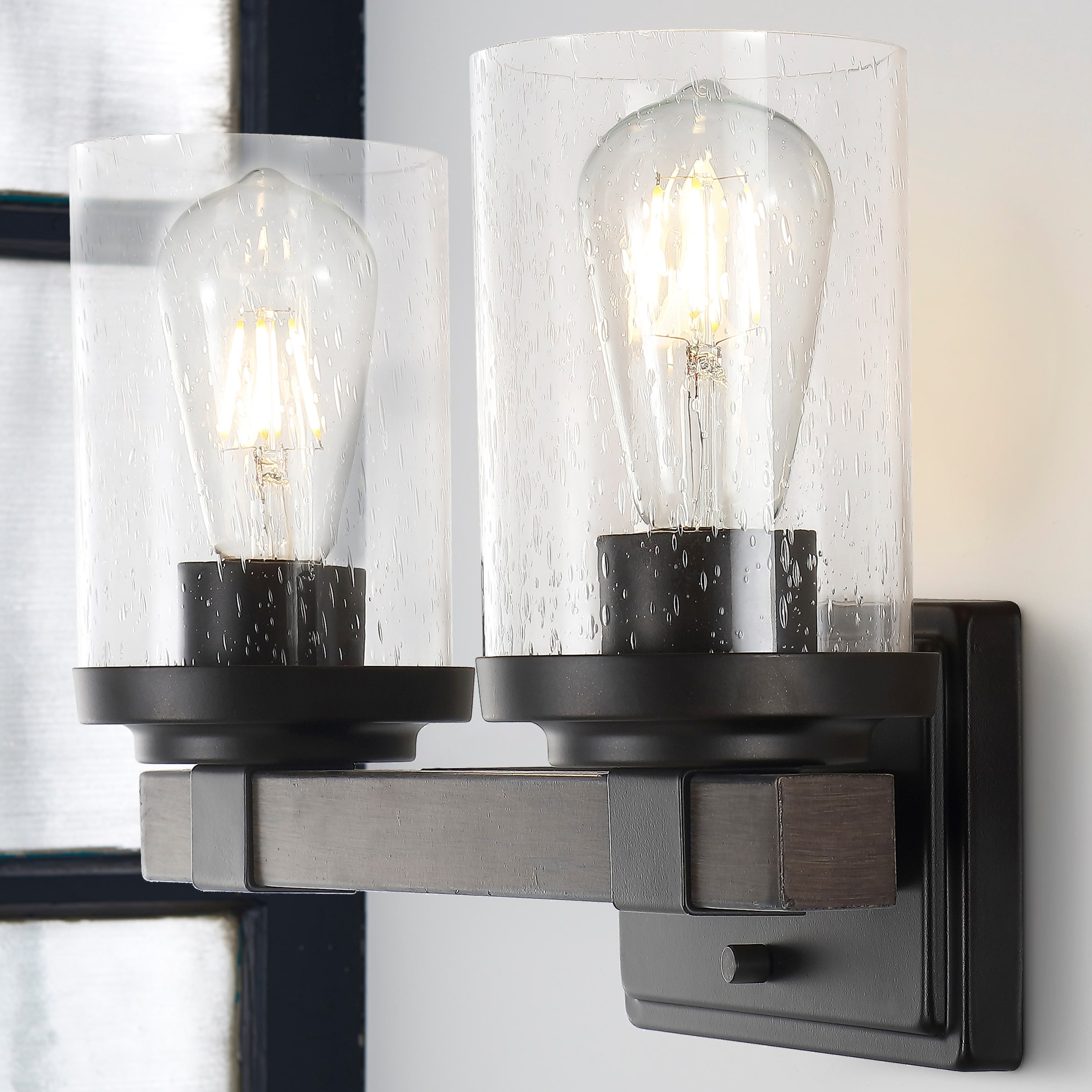 Bungalow 15" Oil-Rubbed Bronze Glass Vanity Light