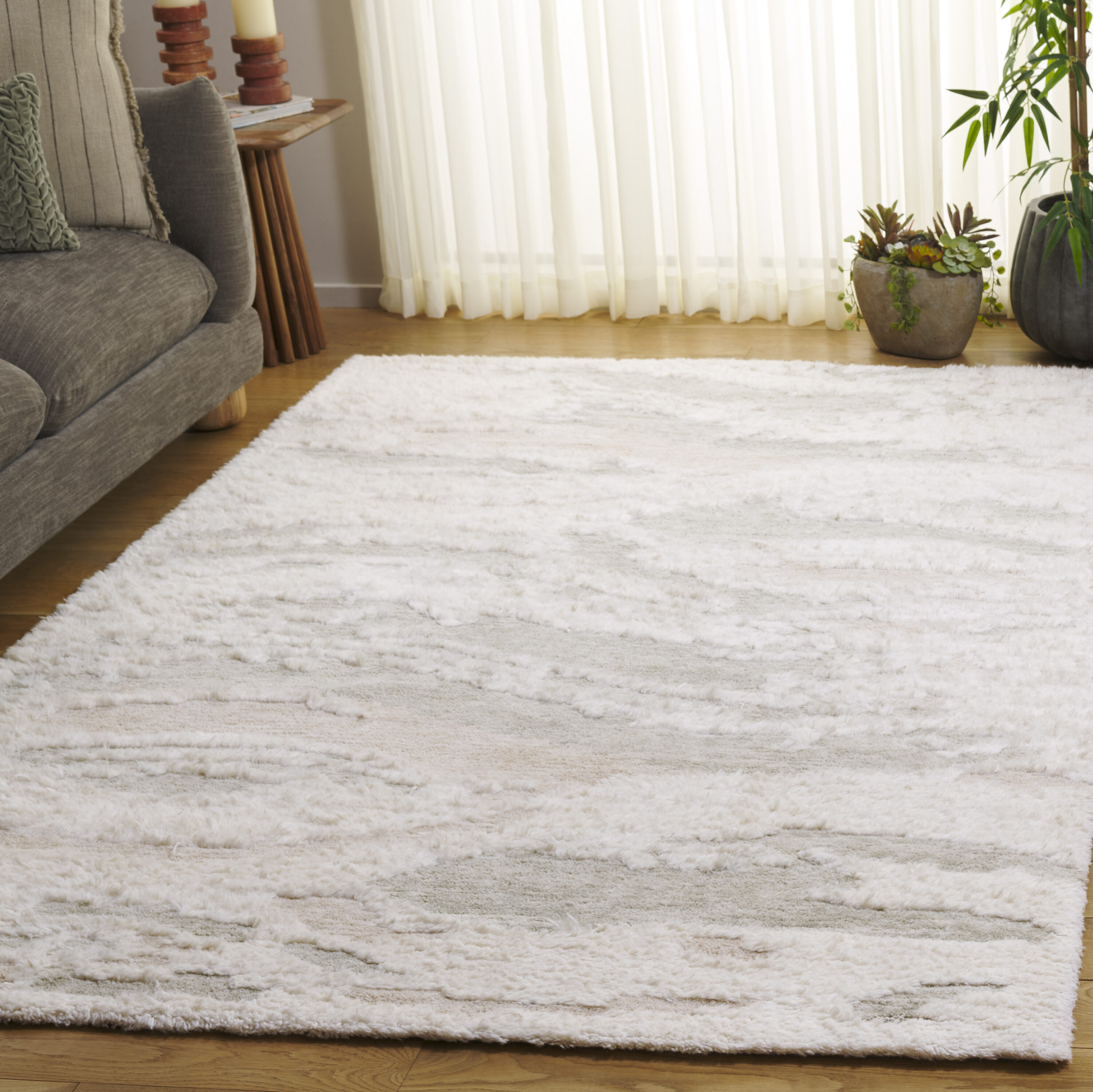  Casablanca 441 Ivory/Sage Contemporary 4ft x 6ft Small Rectangle Rug