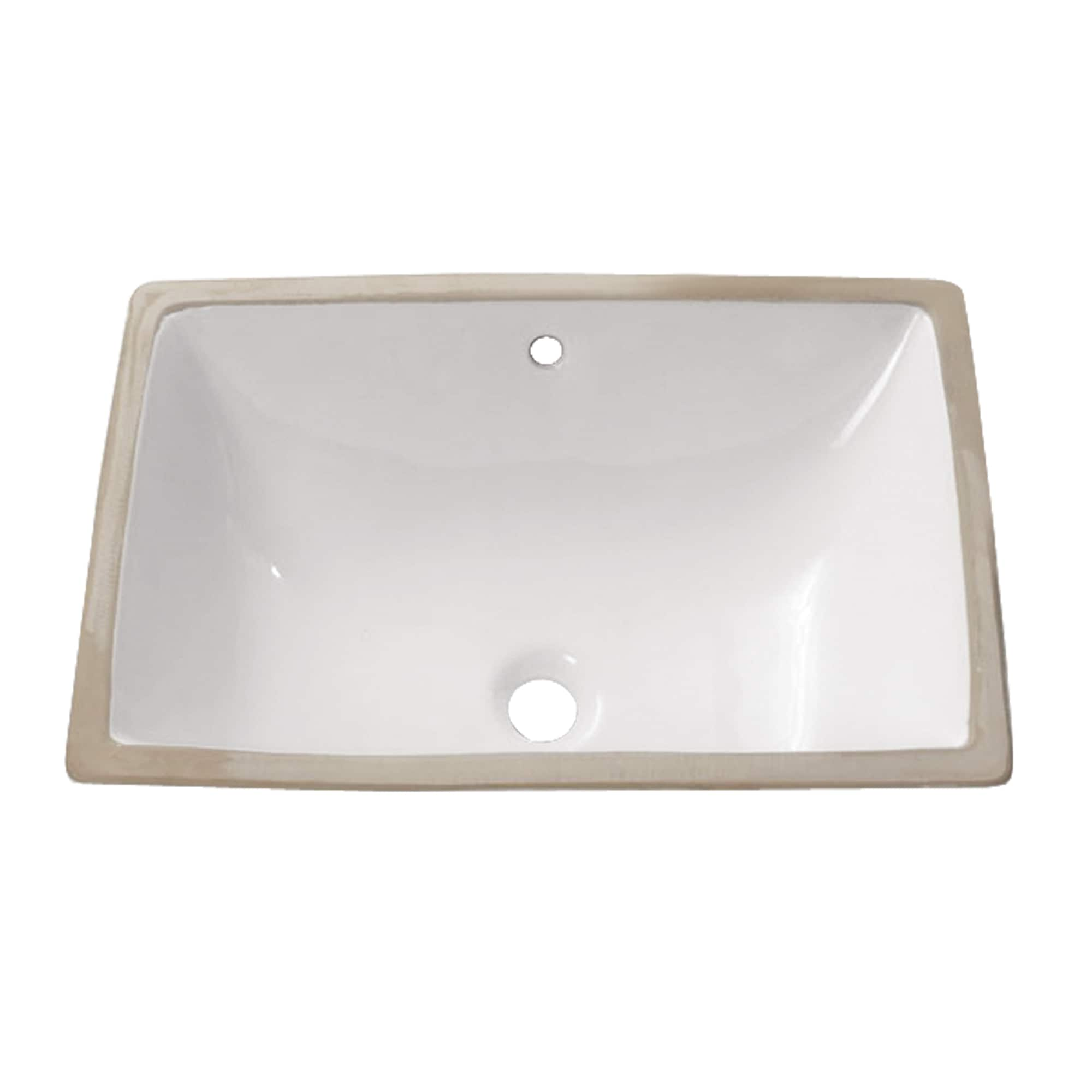 Avanity White Undermount Rectangular Modern Bathroom Sink With Overflow   03618758 