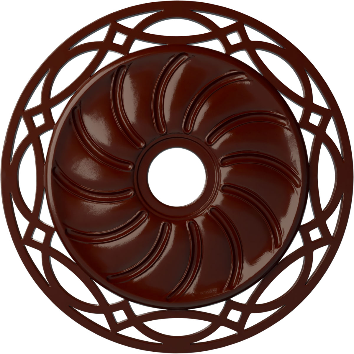 Ekena Millwork CM26LOBMF Loera 26.625-in W x 26.625-in L Painted Brushed Mahogany Polyurethane Whole Ceiling Medallion