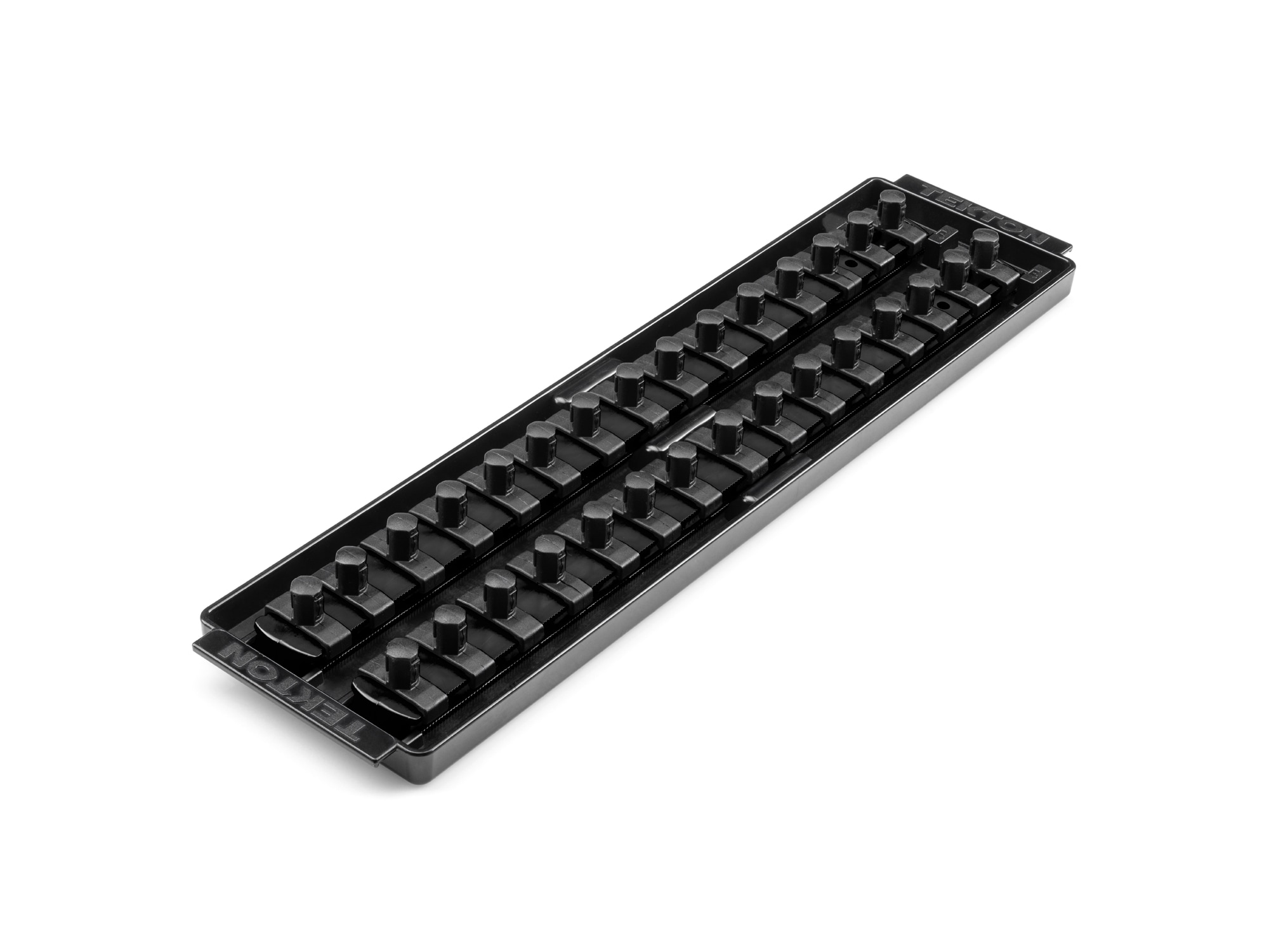 TEKTON OST12230 Plastic Socket storage - 3/8 in drive x 13 inch socket rails with 30 clips
