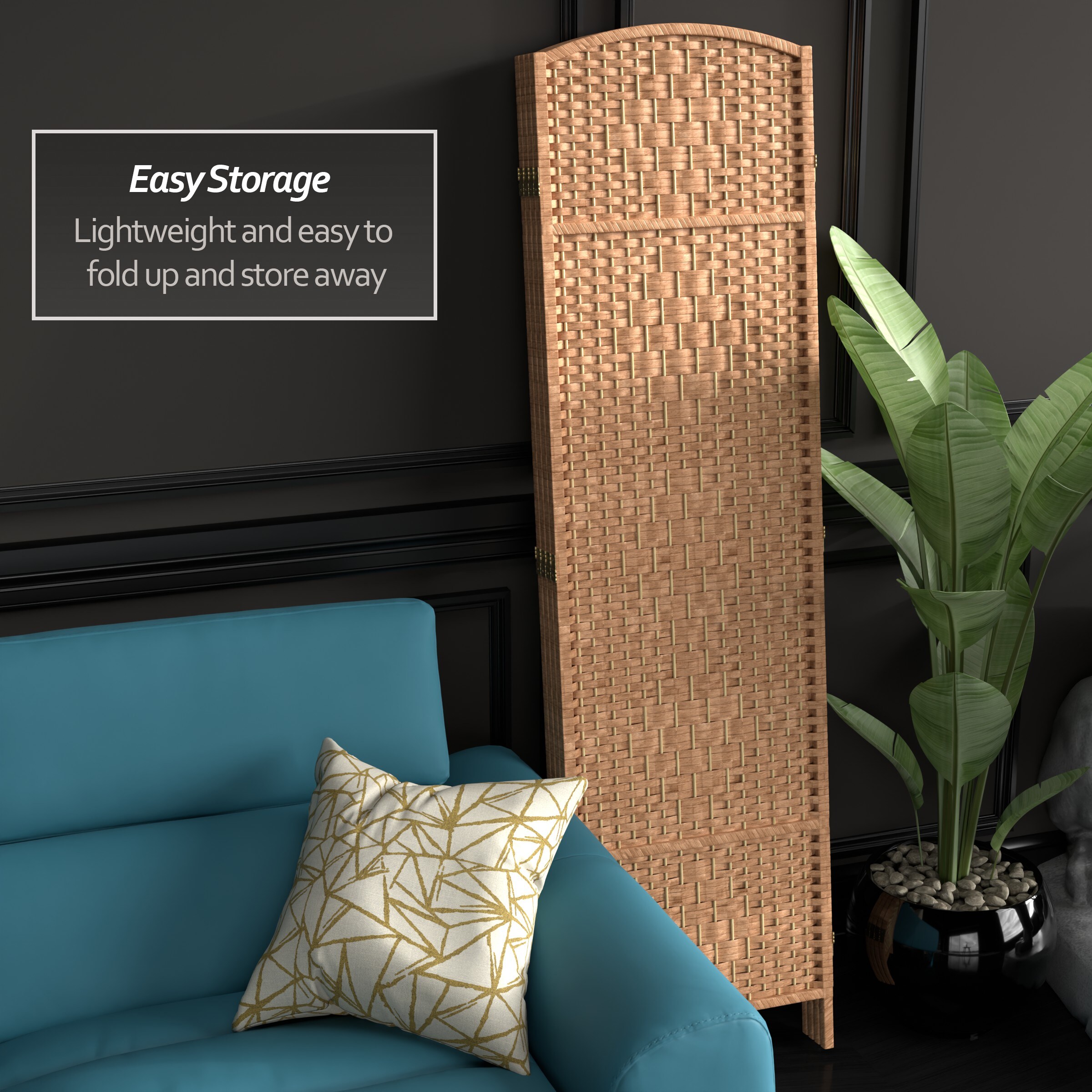 Oriental Furniture FB-OPDMND-4P-NAT Indoor-Privacy-Screens - View #4