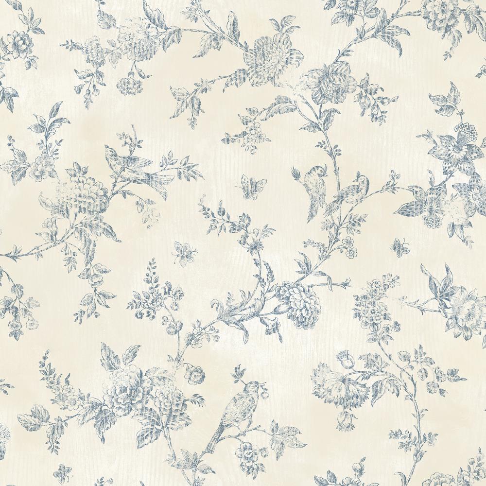 Brewster 2904-02192 Fresh Start Kitchen and Bath 56.4-Sq. Feet Blue Non-woven Trail Prepasted Water Activated Paste Wallpaper