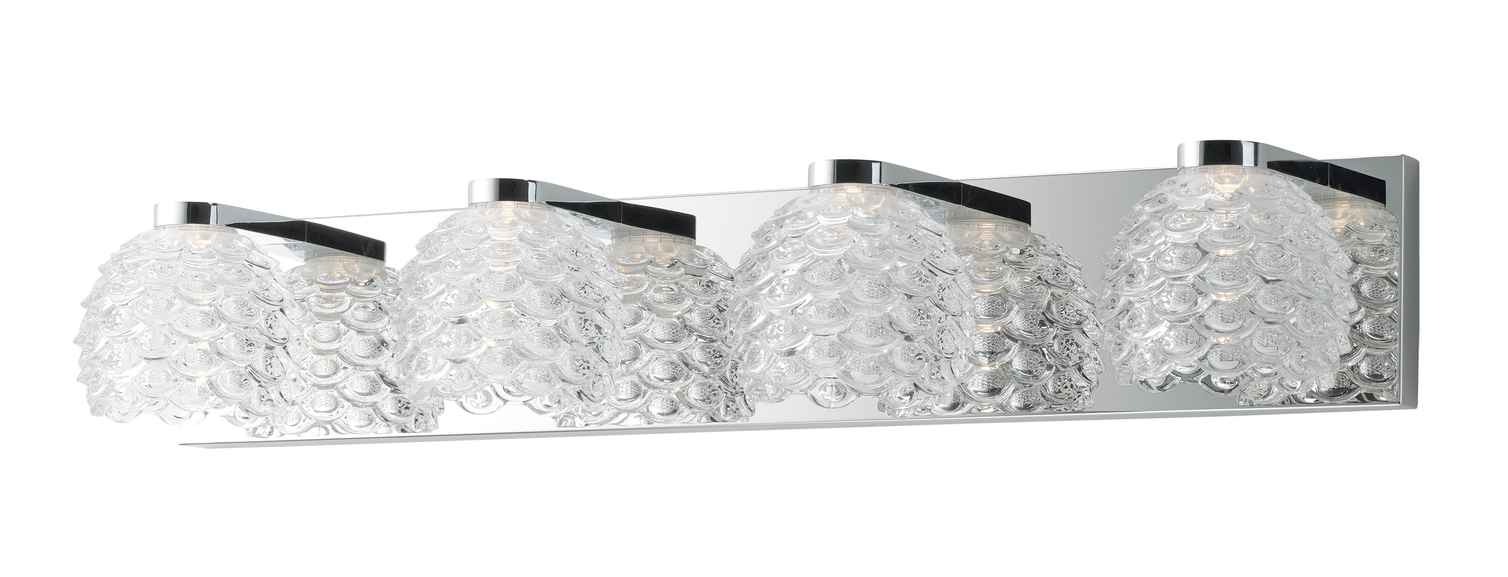 Maxim Lighting 9064CWPC Fringe 28.25-in 4 -Light Polished Chrome Integrated LED Transitional Vanity light