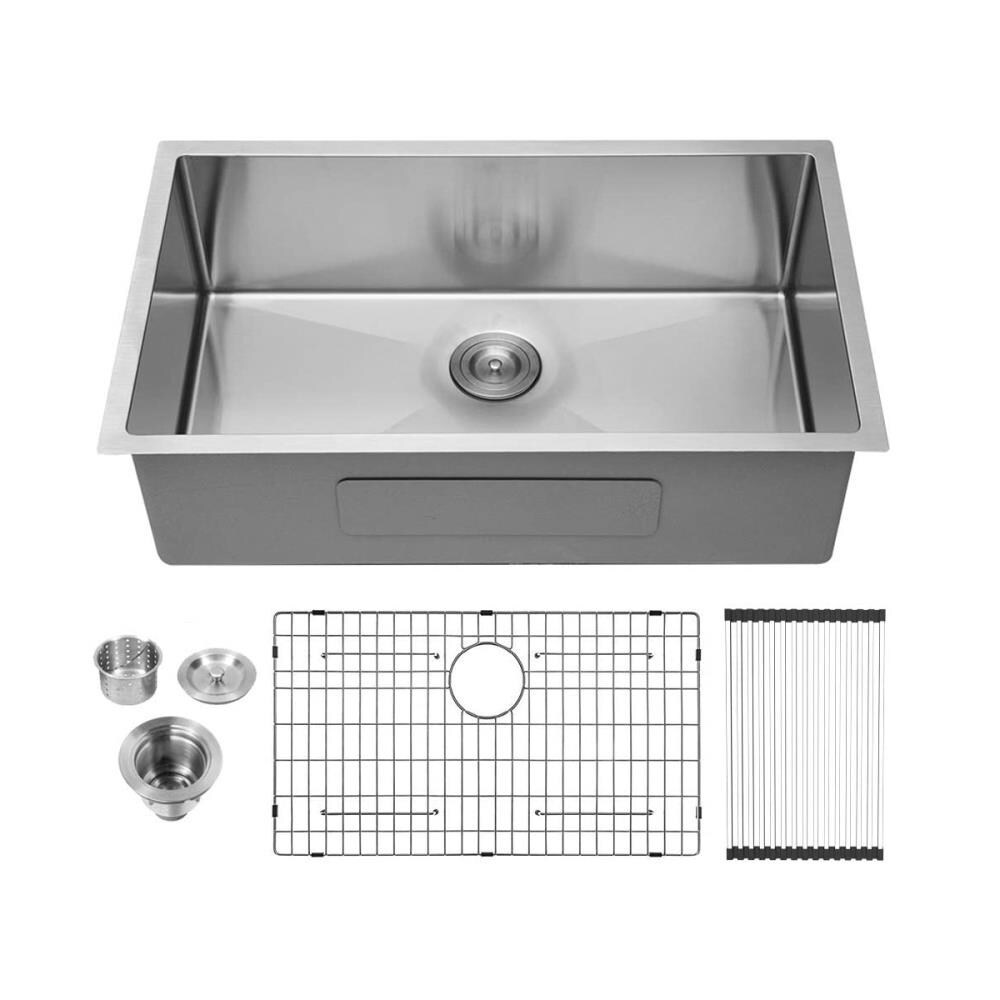 Lordear Stainless Steel Undermount Kitchen Sink Undermount 32-in x 19 ...