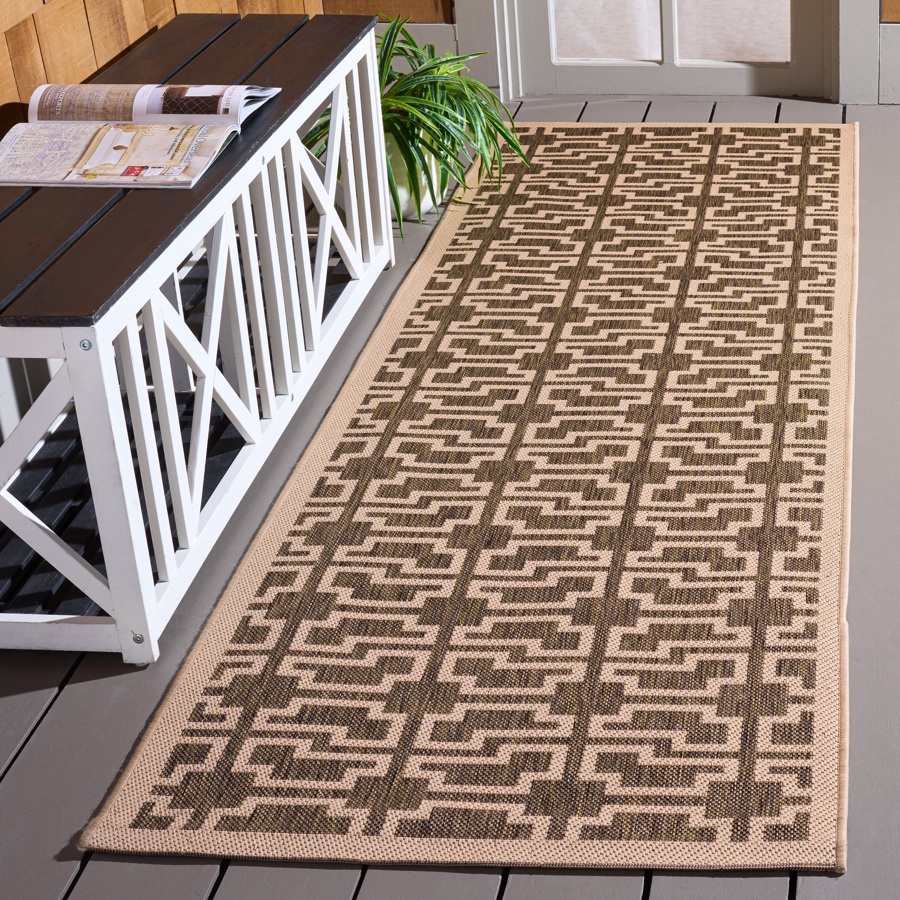 Courtyard 6015 Mocha Beige 2in-7ft x 8in-2ft Rug
