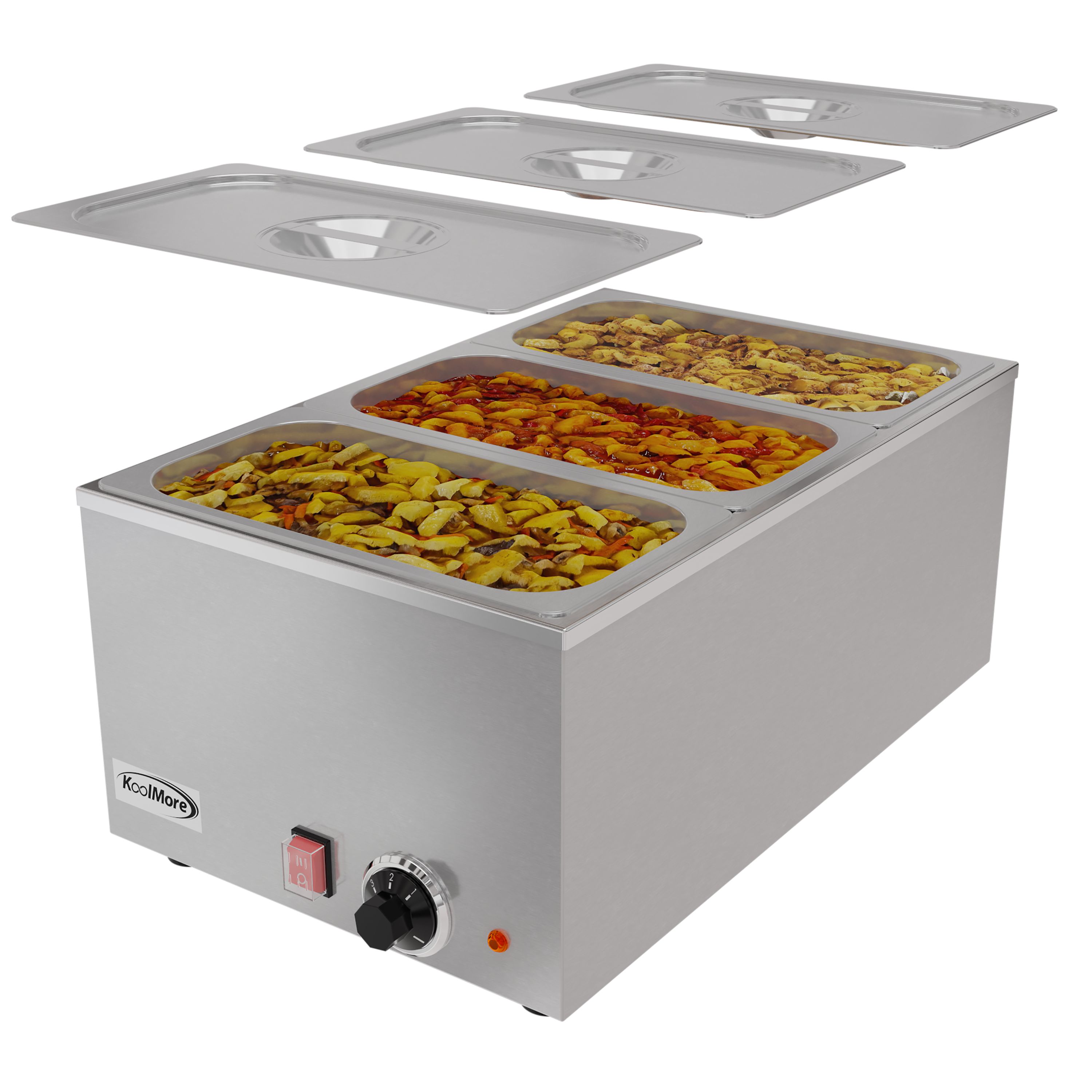 VEVOR 3-Station Commercial/Residential Buffet Server Stainless Steel | BWTCXTC3C00000001V1