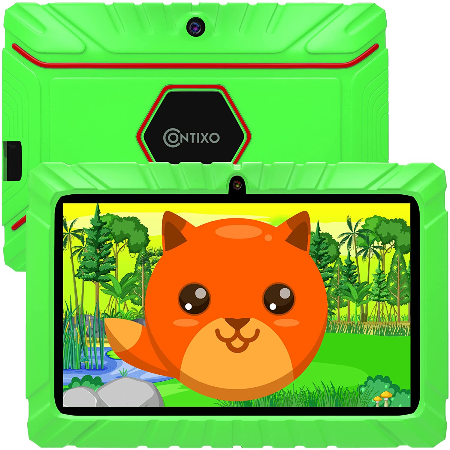 Contixo Contixo V8-2 7 inch Kids Tablets – Tablet for Kids with Parental Control – Android Tablet 16 GB HD Display Durable Case and Screen Protector Wi-Fi Camera-Learning Toys, Green