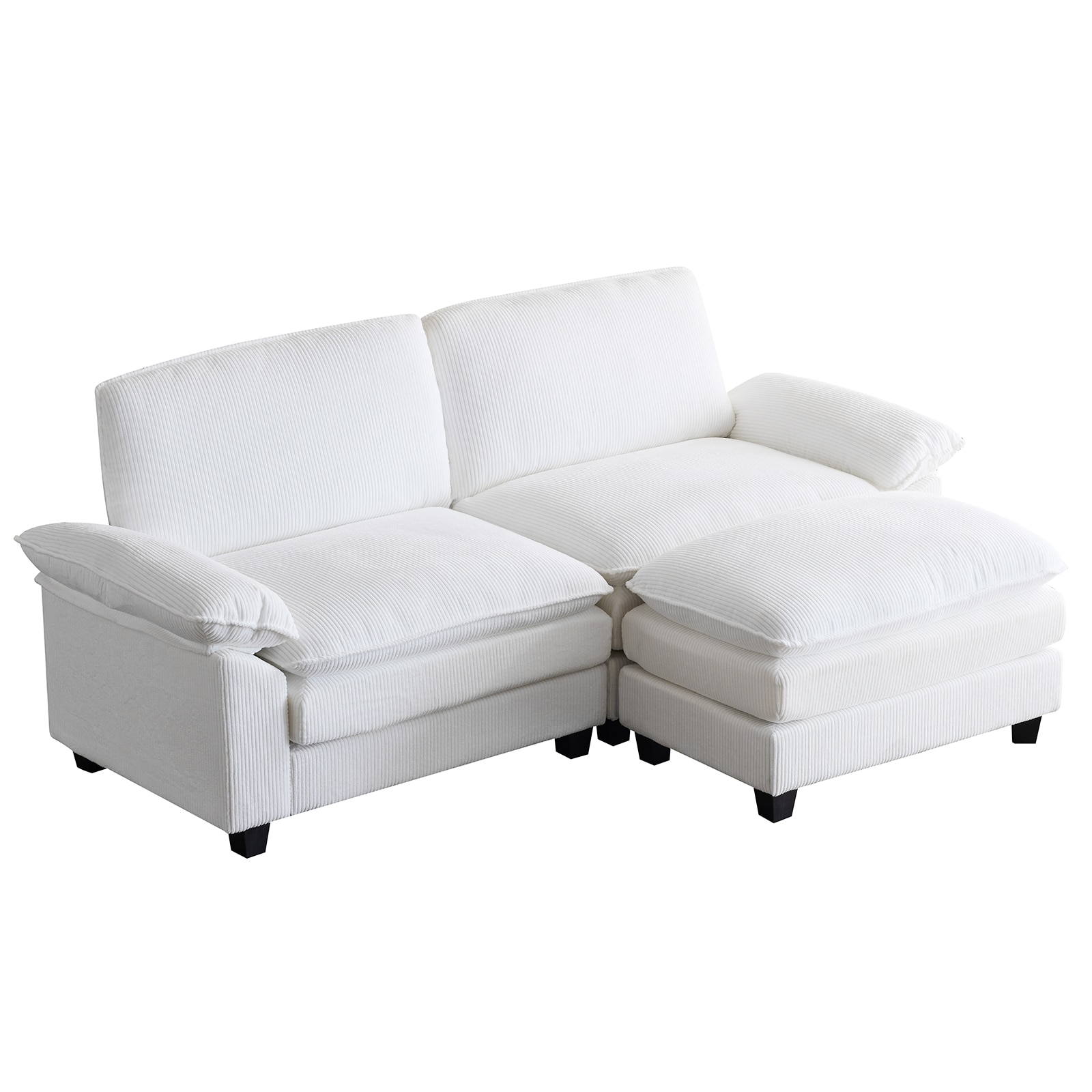 Outopee LO1G98000280+81 76.2-in Modern Cream White Loveseat