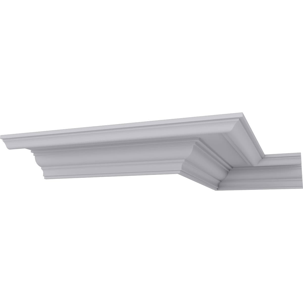 Ekena Millwork 687145 9-in T x 4-in W x 7-ft 10-1/2-in L Primed Urethane Crown Moulding 12 -Pack