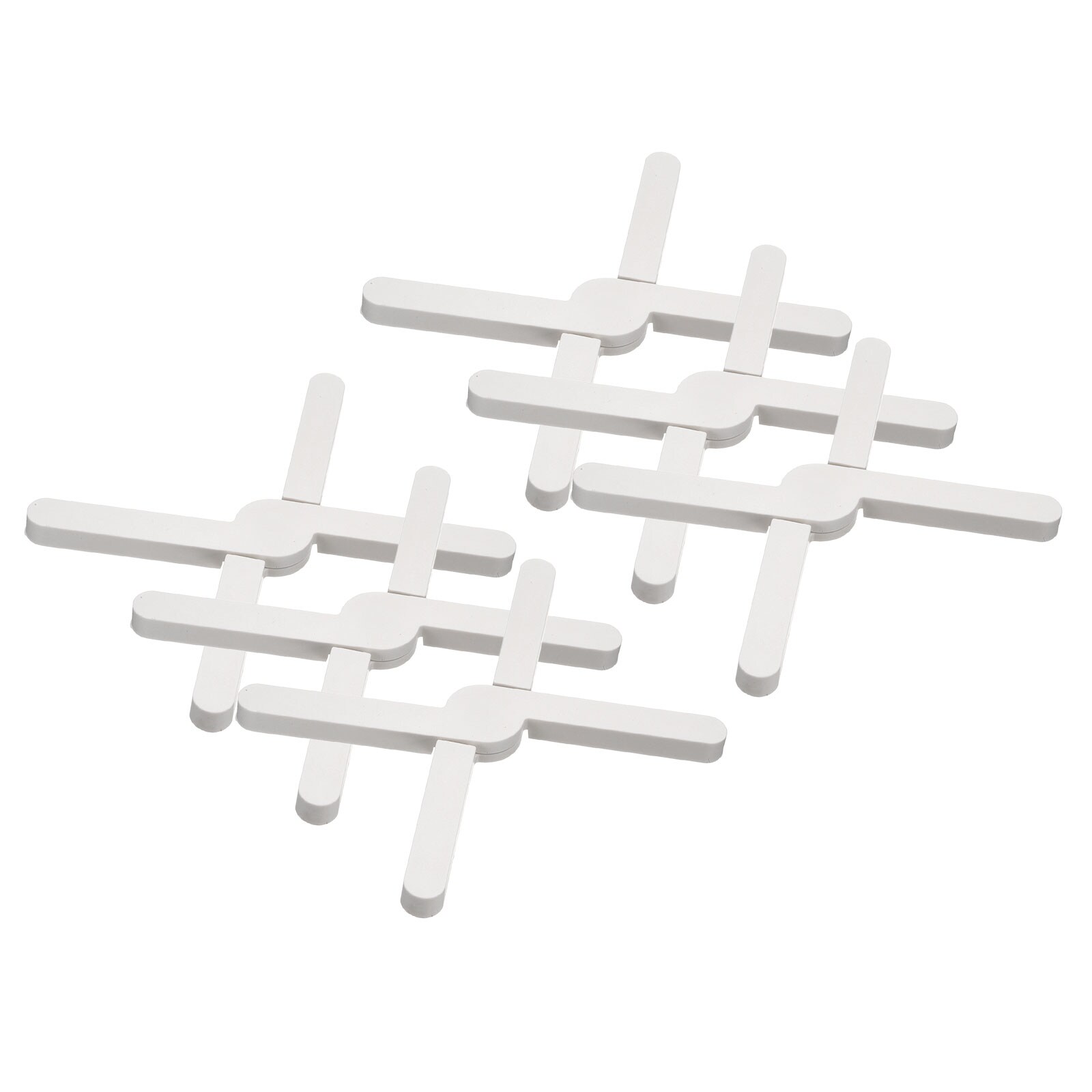Unique Bargains 6pcs Foldable Silicone Trivet Trivet Mats for Hot Pots and Pans Expandable Anti-Slip Heat-Resistant Pad Pot Holder for Dishes Cups Kitchen Countertop Tabletop White #S26042401UX0363