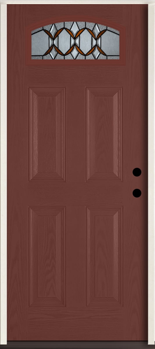 RELIABILT LO841867 Park Hill 36-in x 80-in x 4-9/16-in Fiberglass 1/4 lite Left-hand inswing Wineberry Stained Prehung Front Door Insulating core