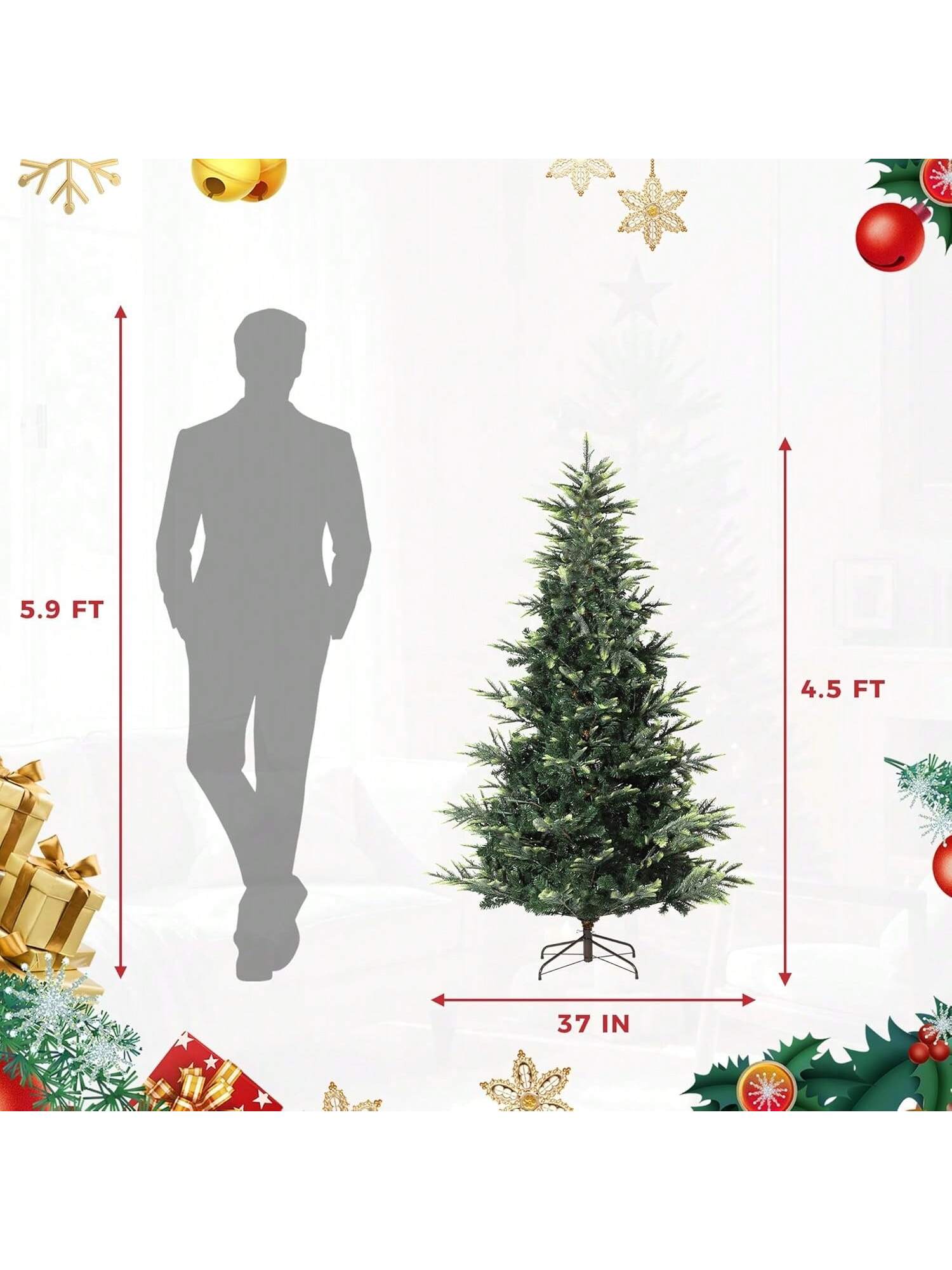 Qeetex BY-PHK-35HLPWEW Artificial-Christmas-Trees - View #3
