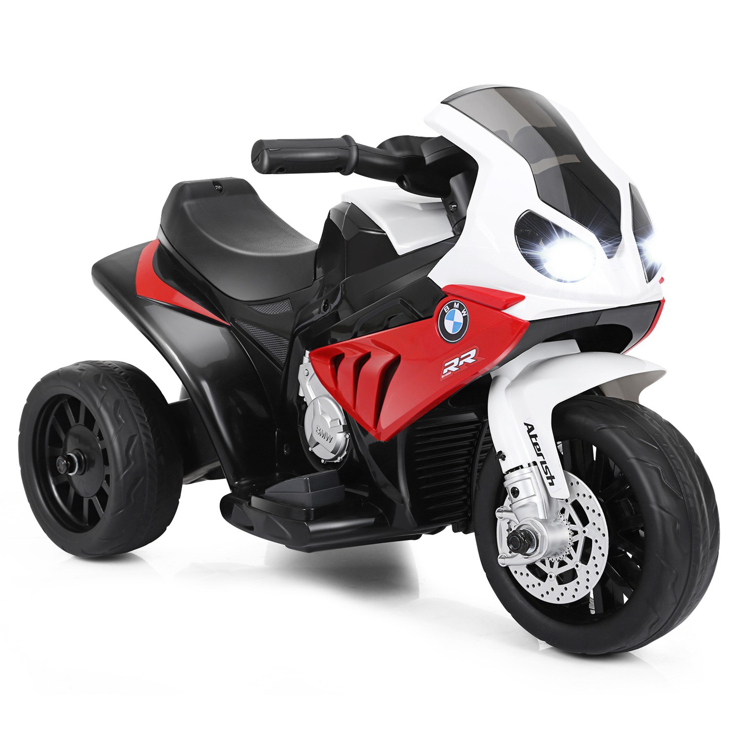 Costway Kids Ride On Motorcycle BMW Licensed 6V Electric 3 Wheels Bicycle Music and Light Red | CSHY001960
