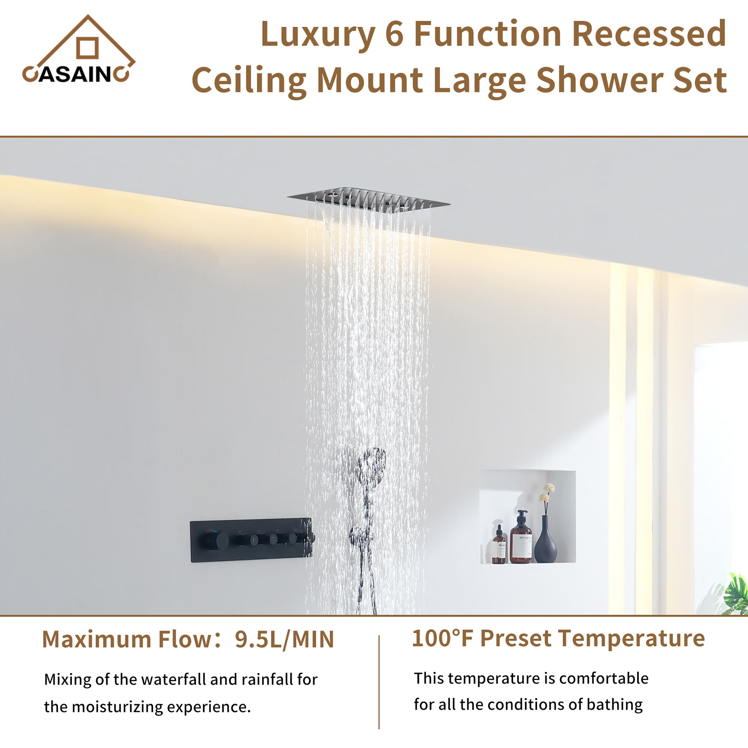CASAINC CA-160209EB Showerhead-Bar-Panels - View #7