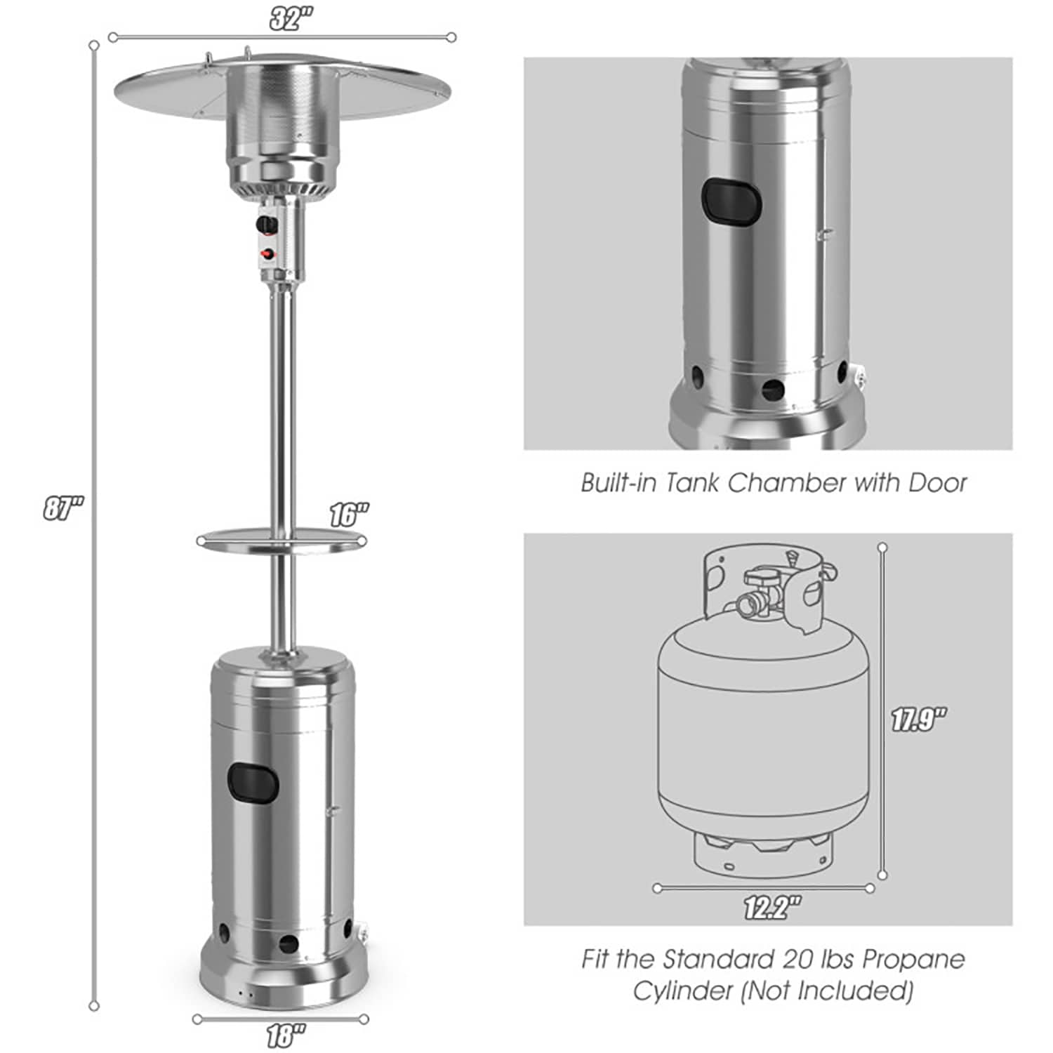GZMR GZ-A01HW8SL Outdoor-Gas-Patio-Heaters - View #5