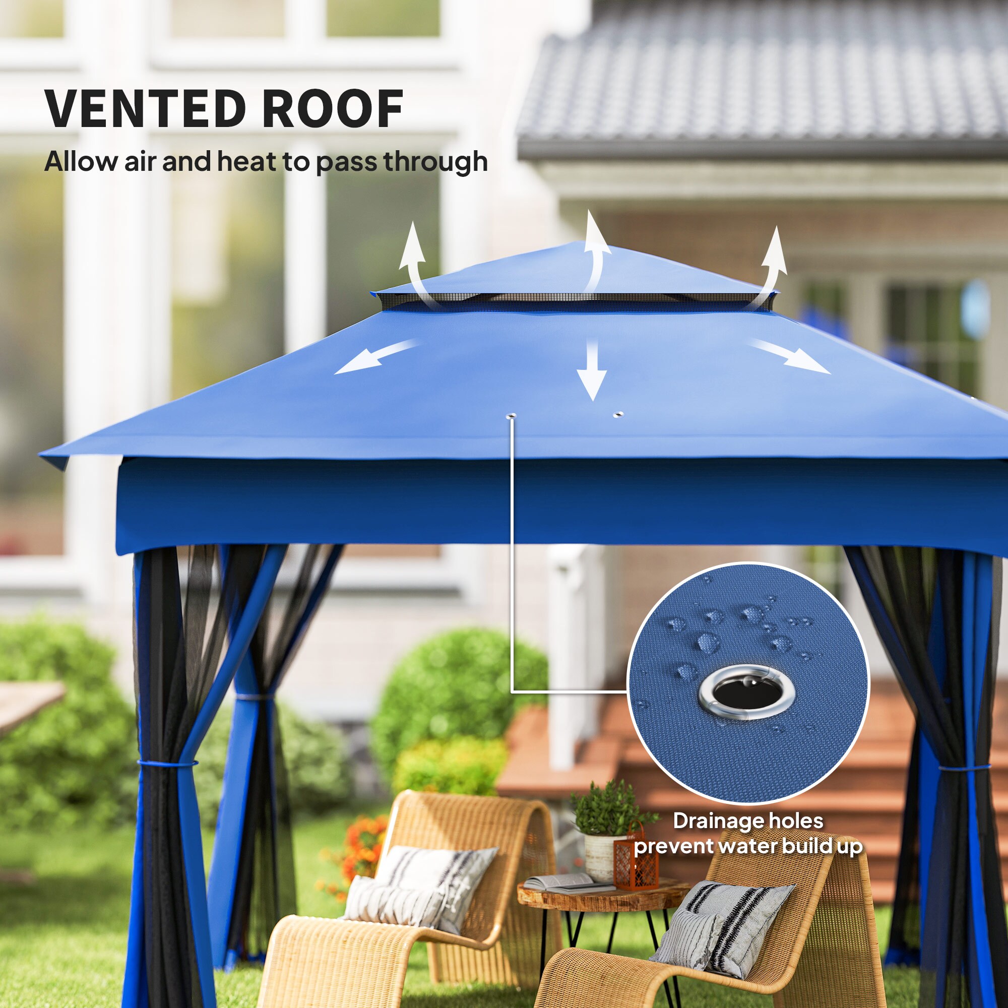 Outsunny 840-166V00BU Wood-Resin-Gazebos - View #4