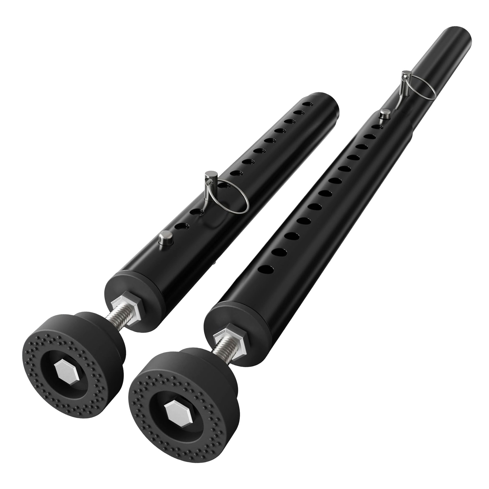 Etokfoks Adjustable Window Security Bar 11 to 18 in Portable Sliding Window Lock with Rubber Base White Metal Safety Rod #LETLJH77W