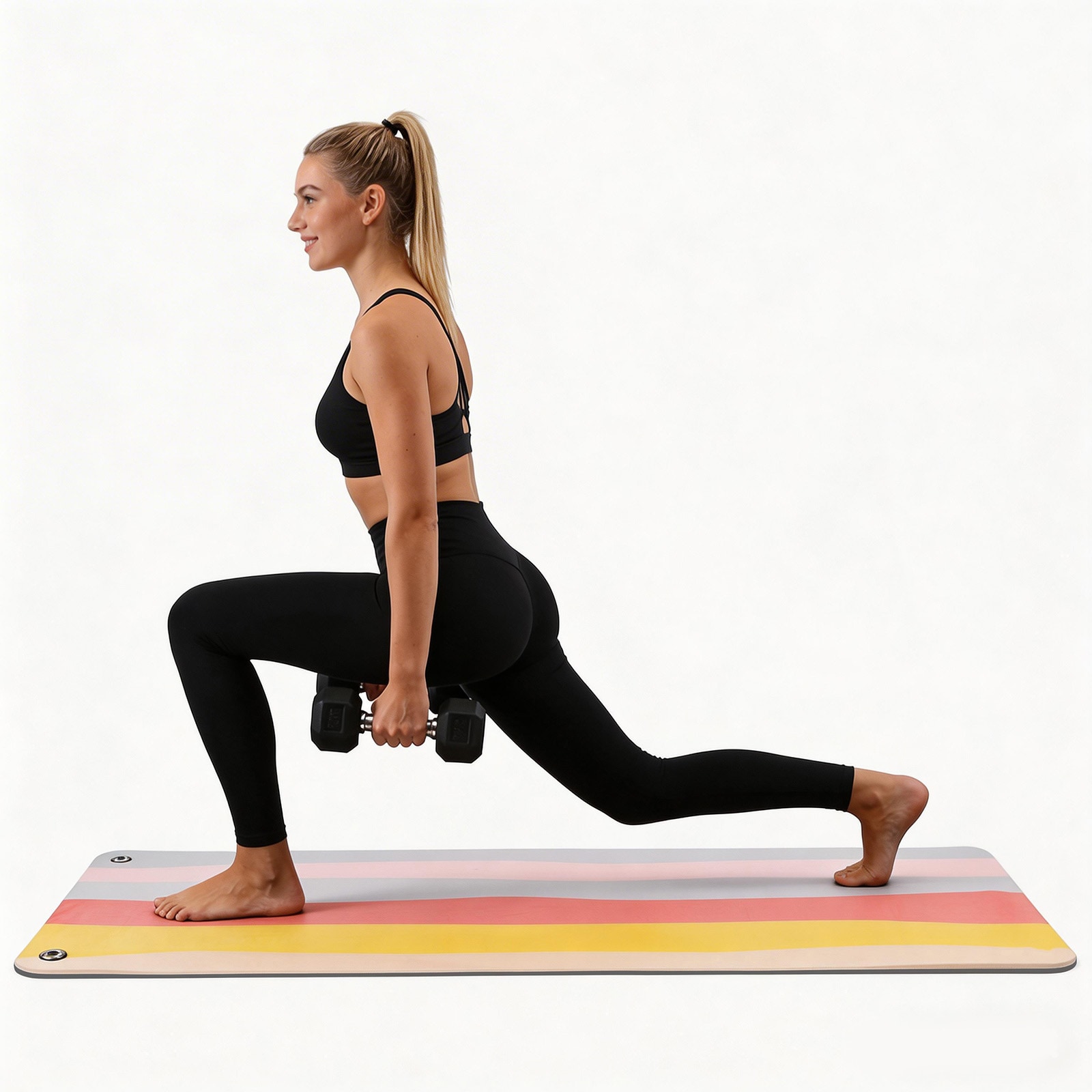 Garvee 71 x 24 in Wall-Hanging Exercise Mat Non-Slip PVC Workout Mat with Metal Grommets Roll-Up Fitness Mat for Yoga Stretching Pilates Core Training and Home Gym