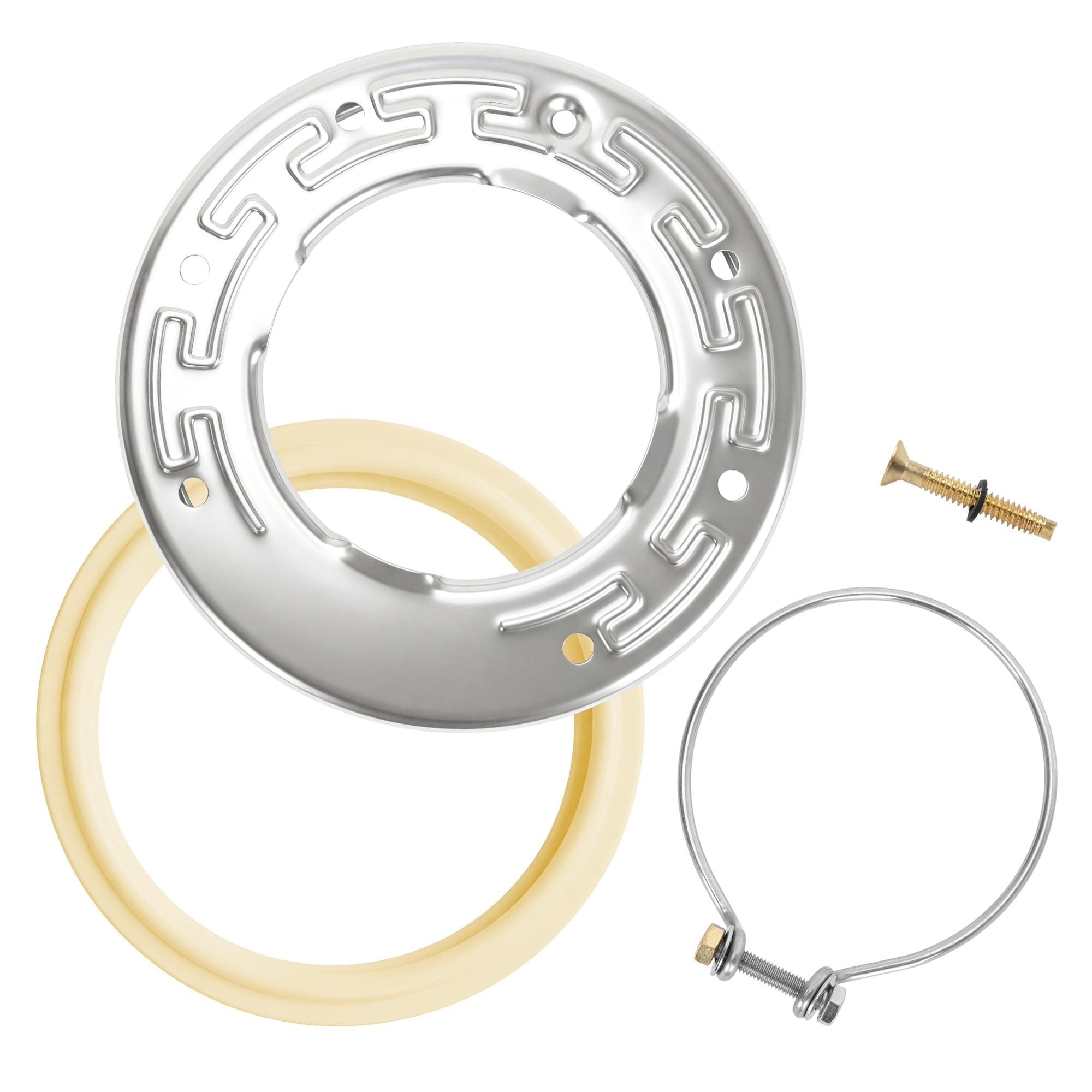 Oyezvary  6 Inch Spa Light Maintenance Kit 4 Piece Replacement Set Includes Fixing Clamp Sealing Ring Stainless Steel Face Ring for Inground Pool Light