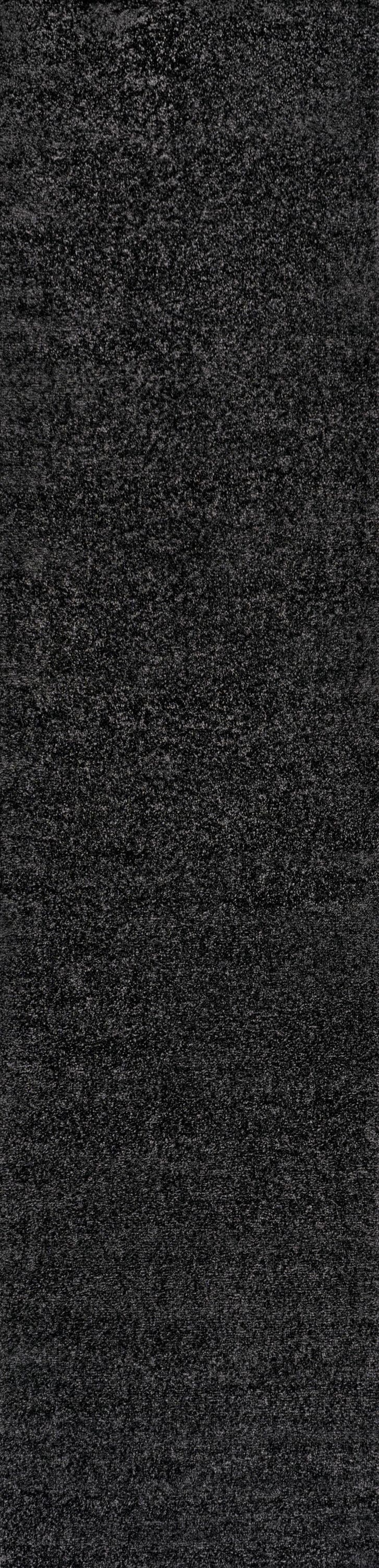 JONATHAN Y SUPERSOFT Haze Solid LowPile 2 X 14 (ft) Black Indoor Solid