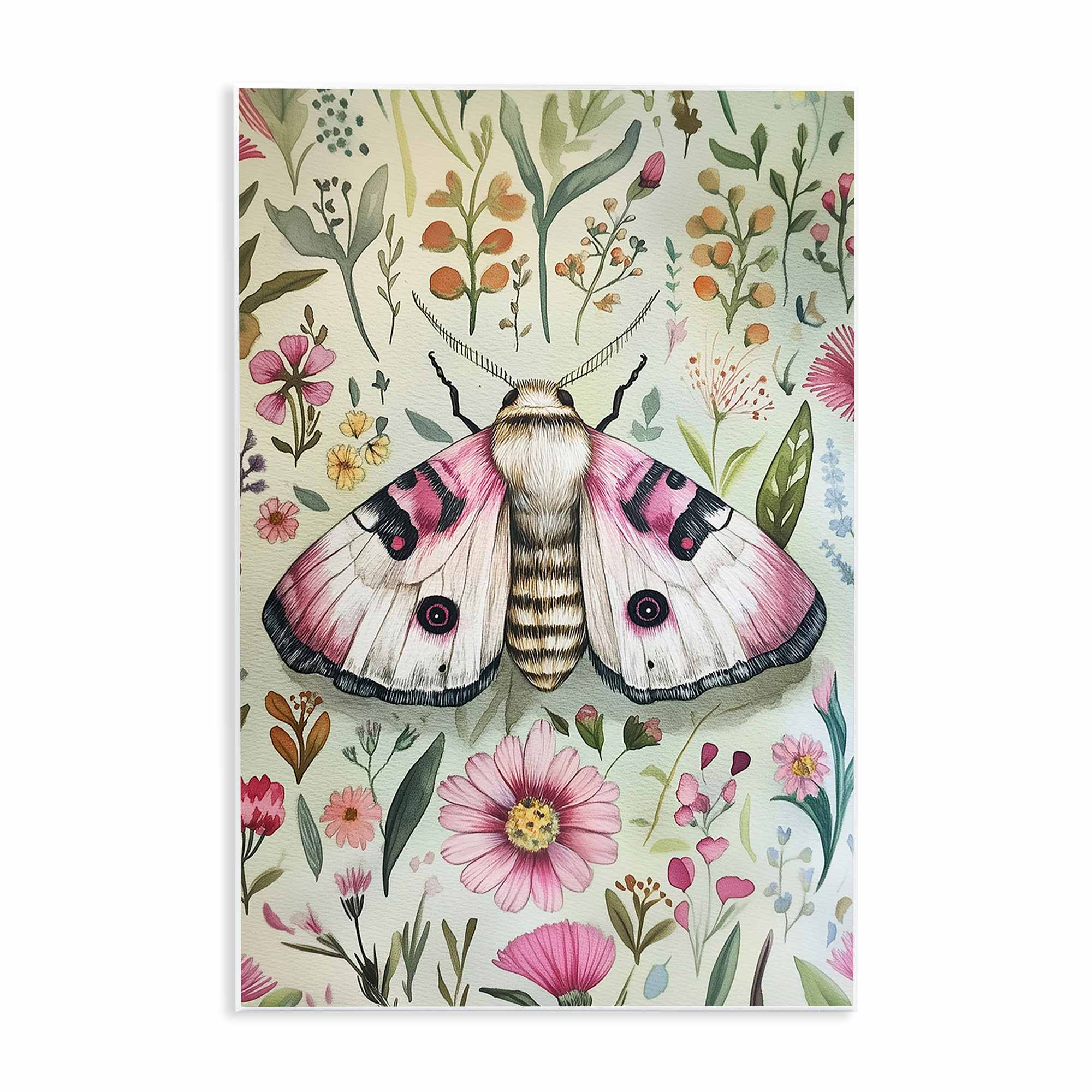 Stupell Industries BT-871-WD-10X15 Moth over Floral Herbs Wall Plaque Art By The Dutch Lady 10 x 15